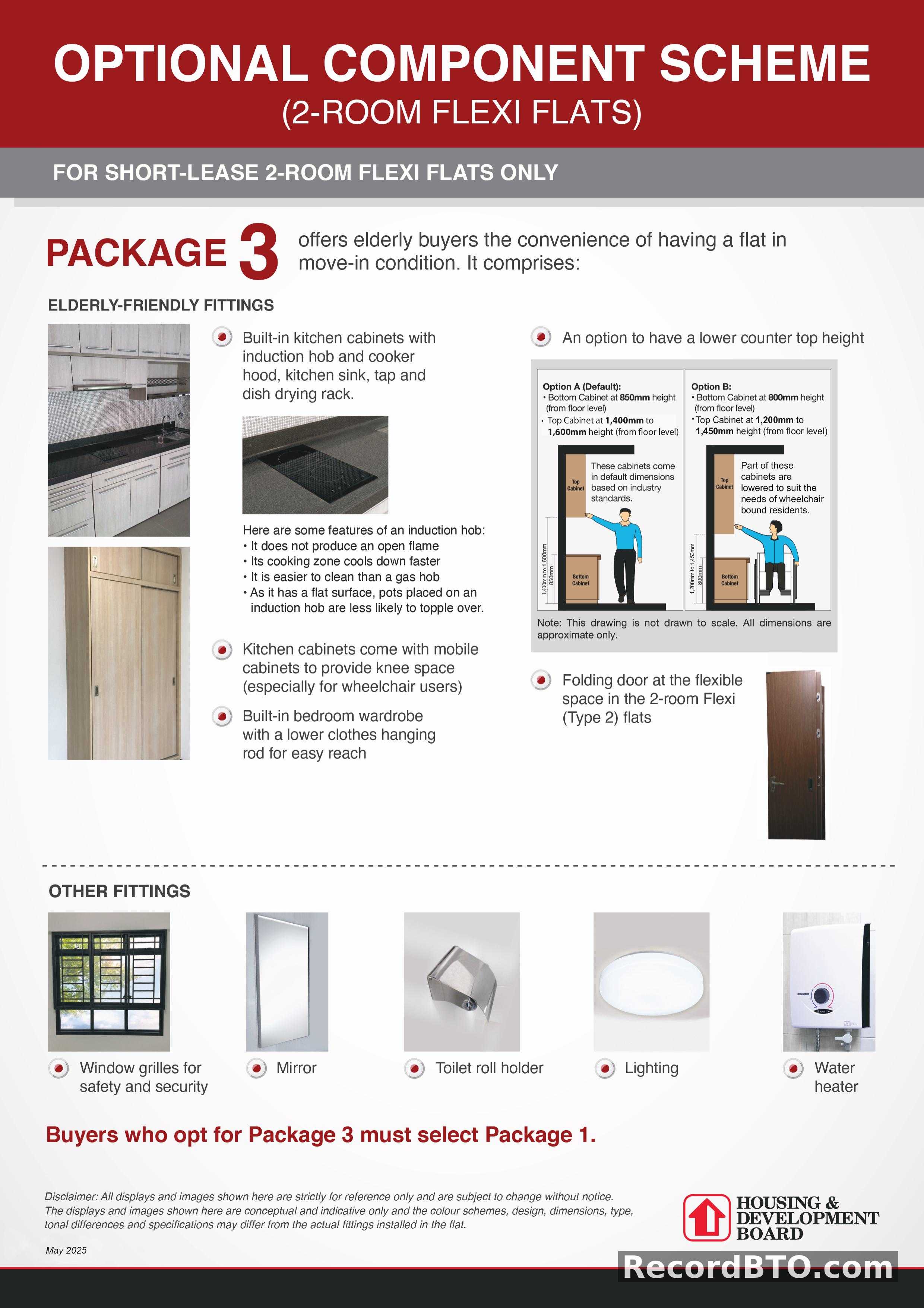 Optional Component Scheme: 2-Room Flexi Flat Fittings Package 3