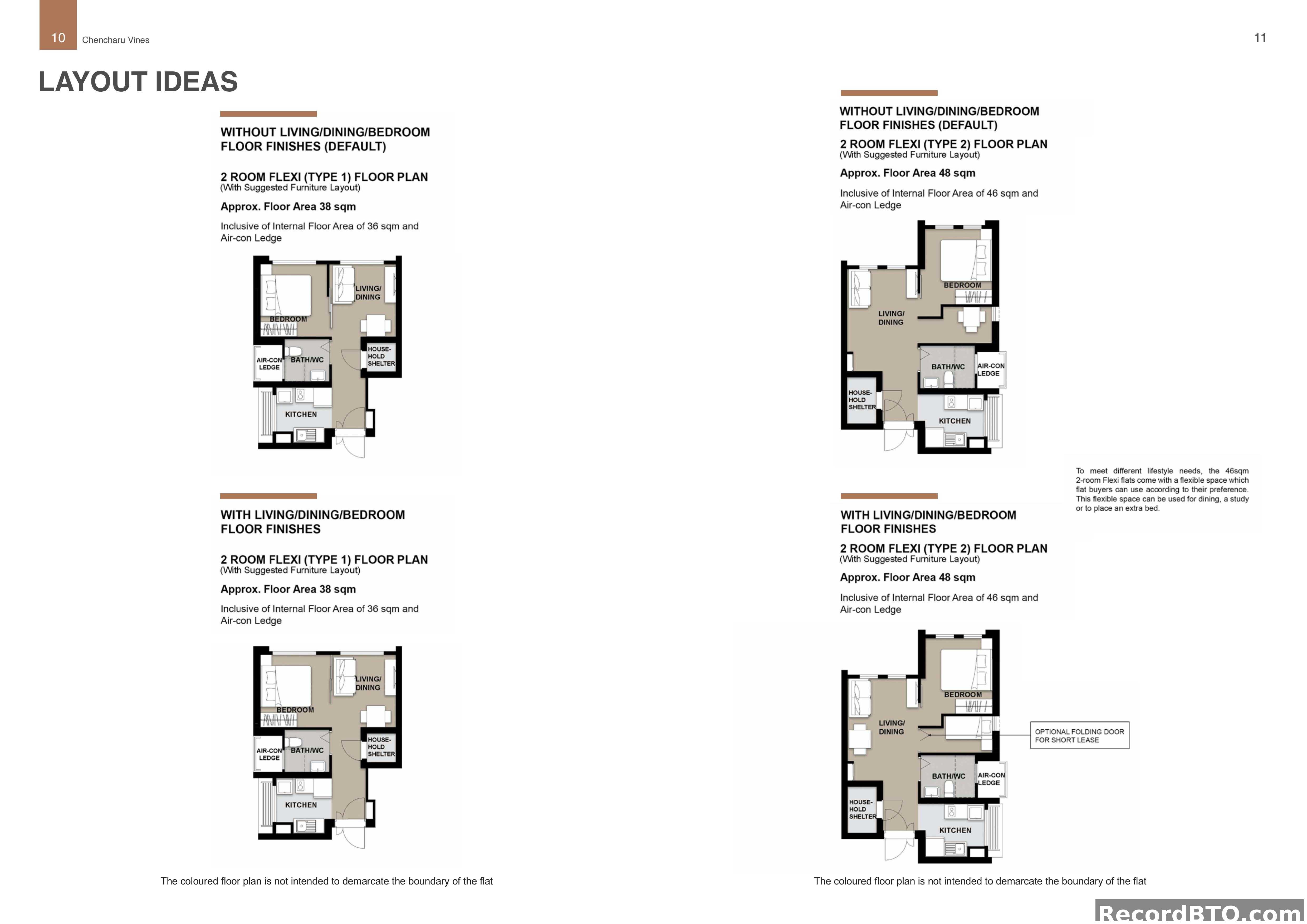 HDB BTO 2-Room Flexi Flat Layout Ideas and Floor Plans