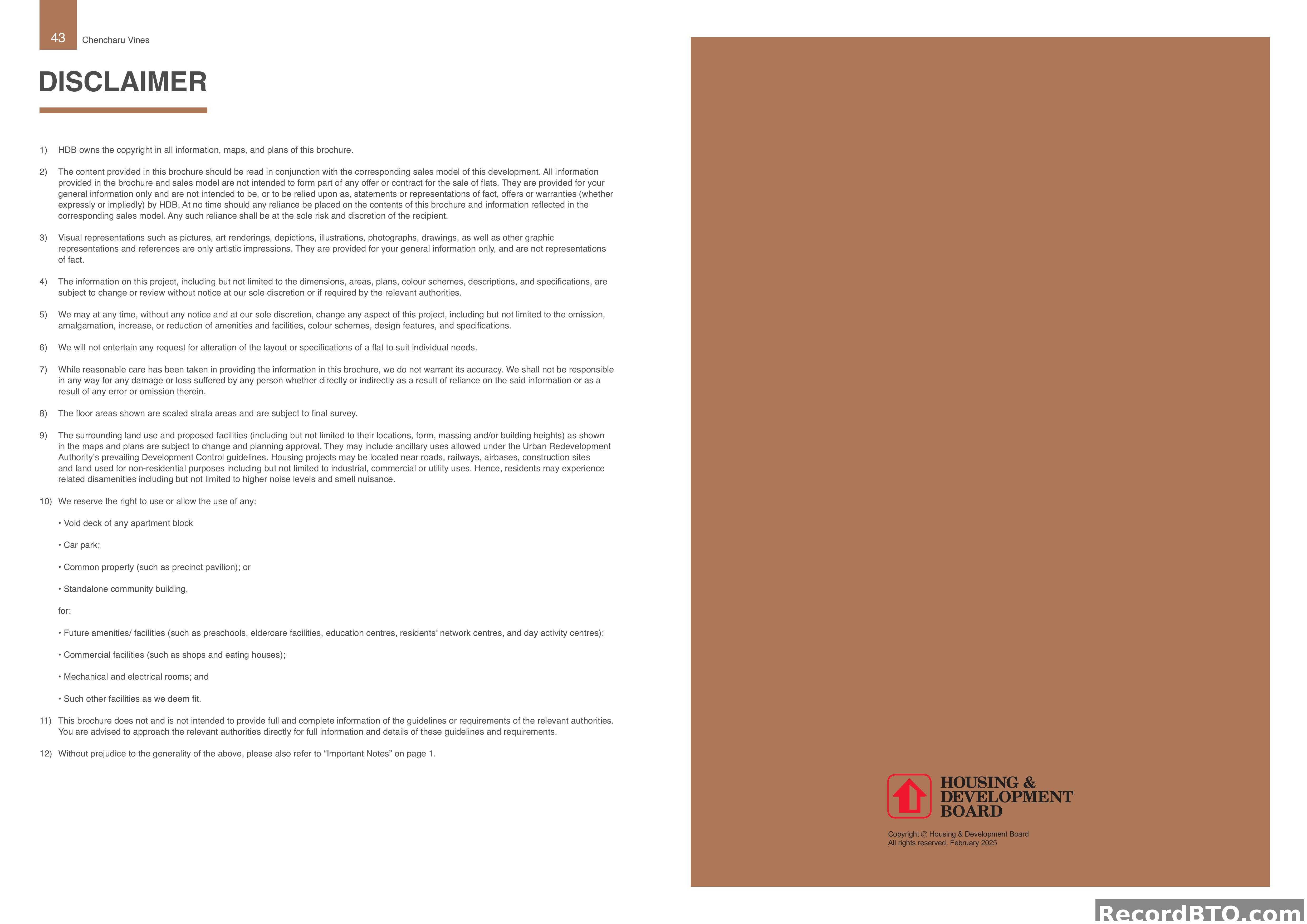 Property Brochure Disclaimer Page