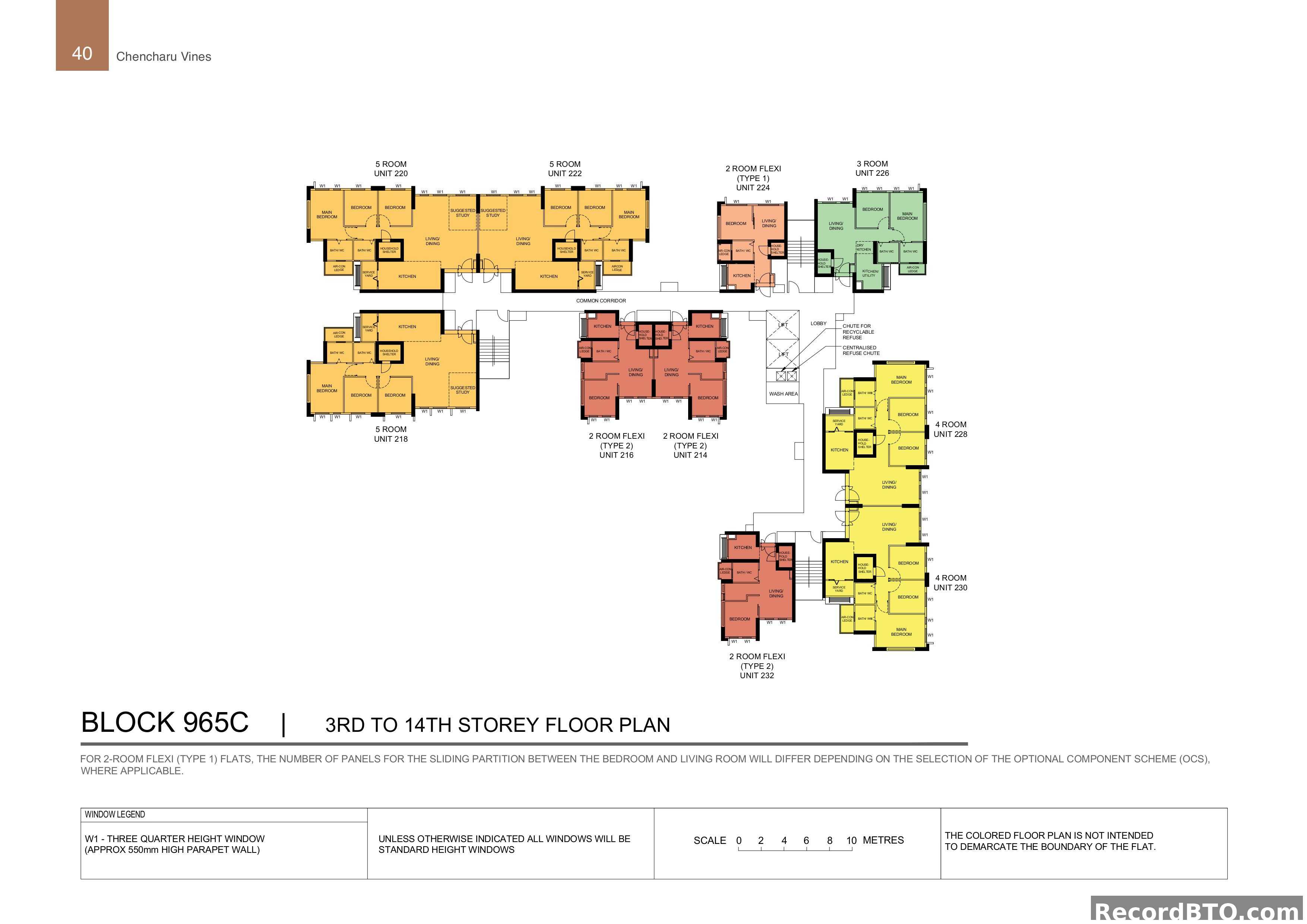 Block 965C: 3rd to 14th Storey Floor Plan