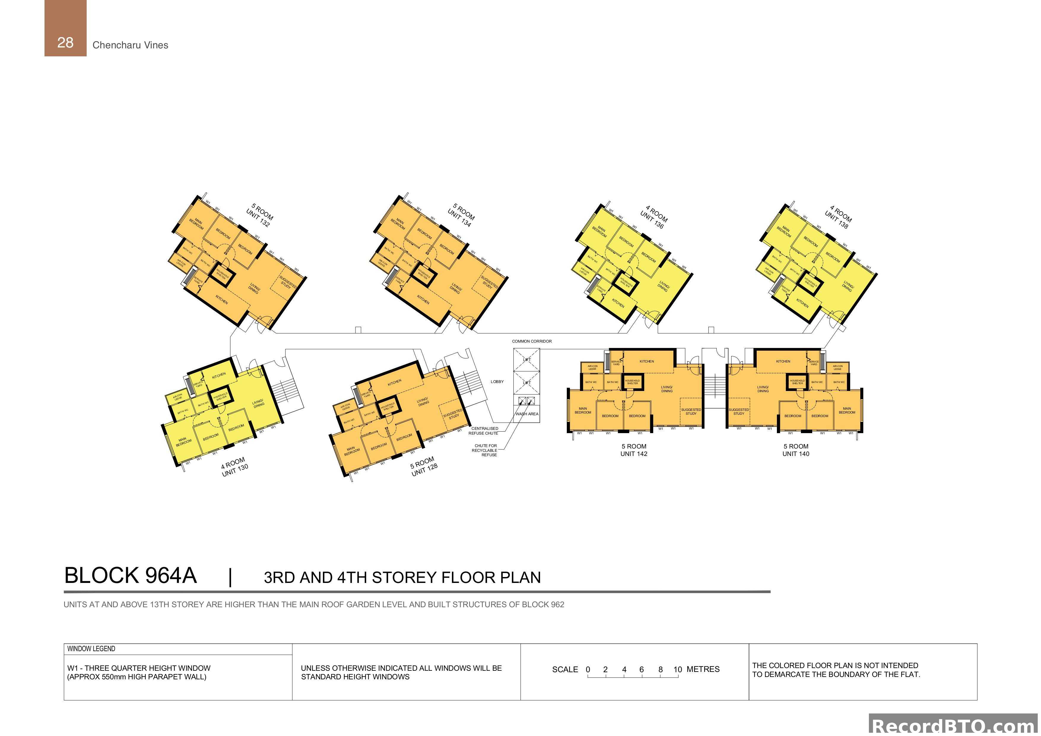 Block 964A: 3rd and 4th Storey Floor Plans