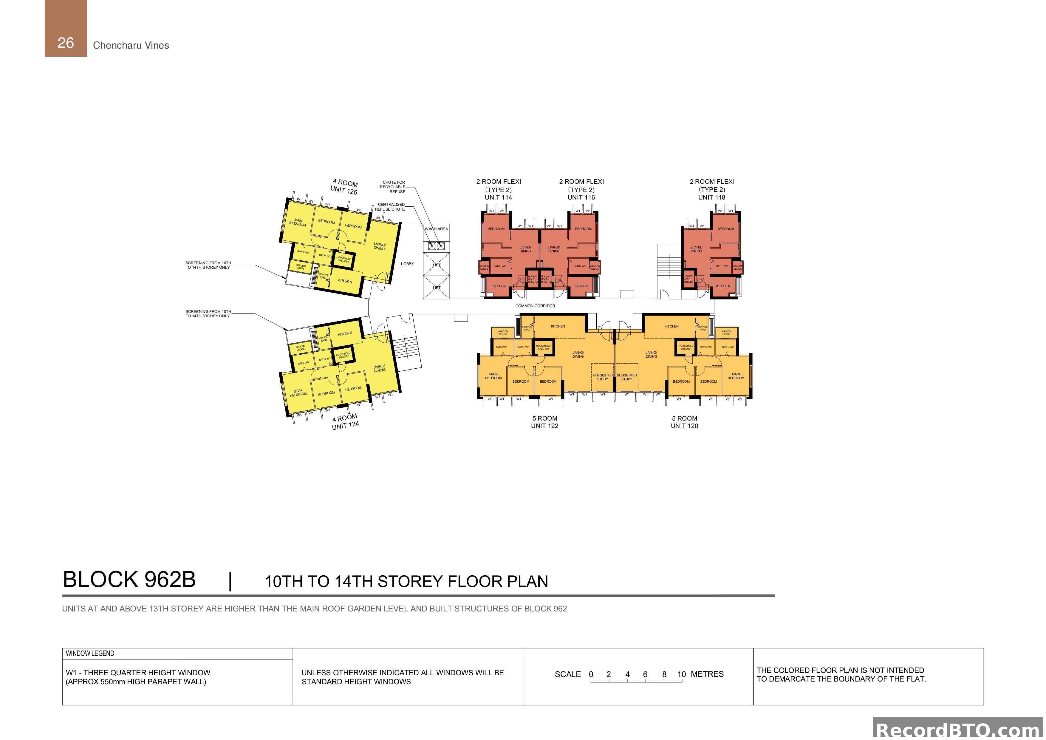 Block 962B: 10th-14th Storey Floor Plans