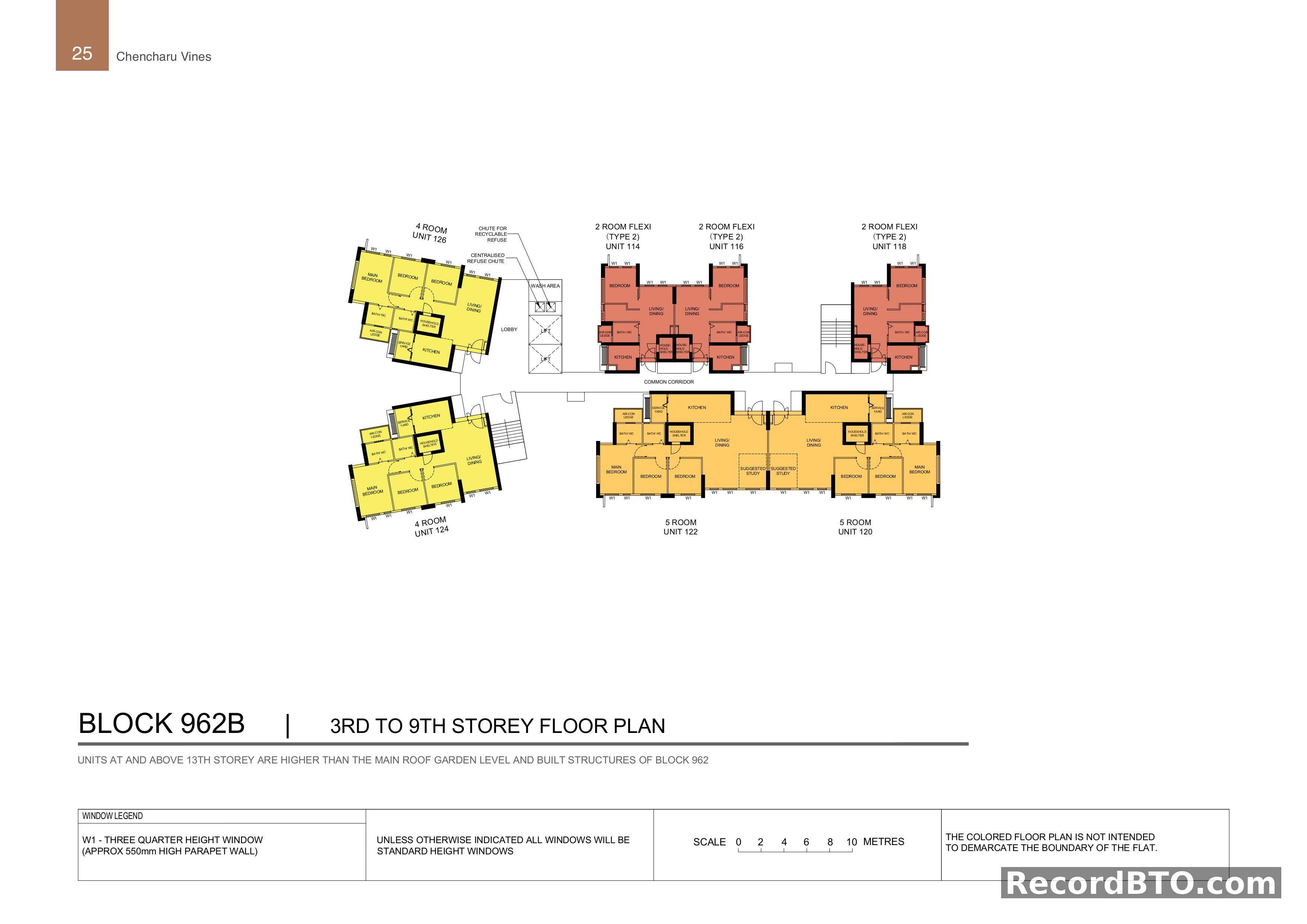 Block 962B: 3rd-9th Storey Floor Plans