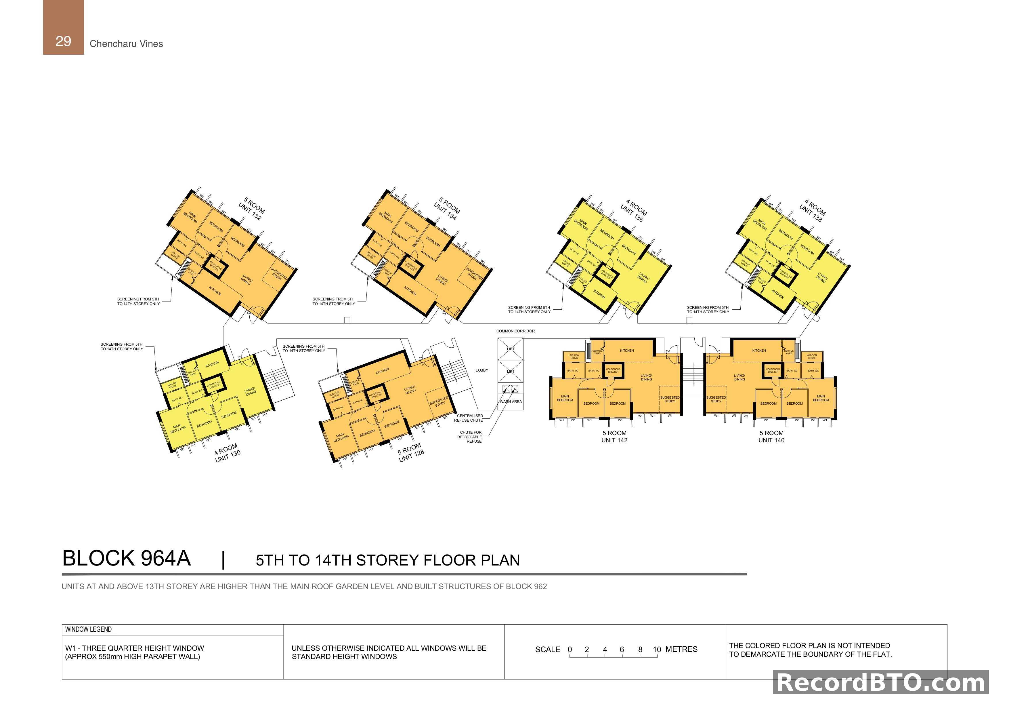Block 964A: 5th to 14th Storey Floor Plan