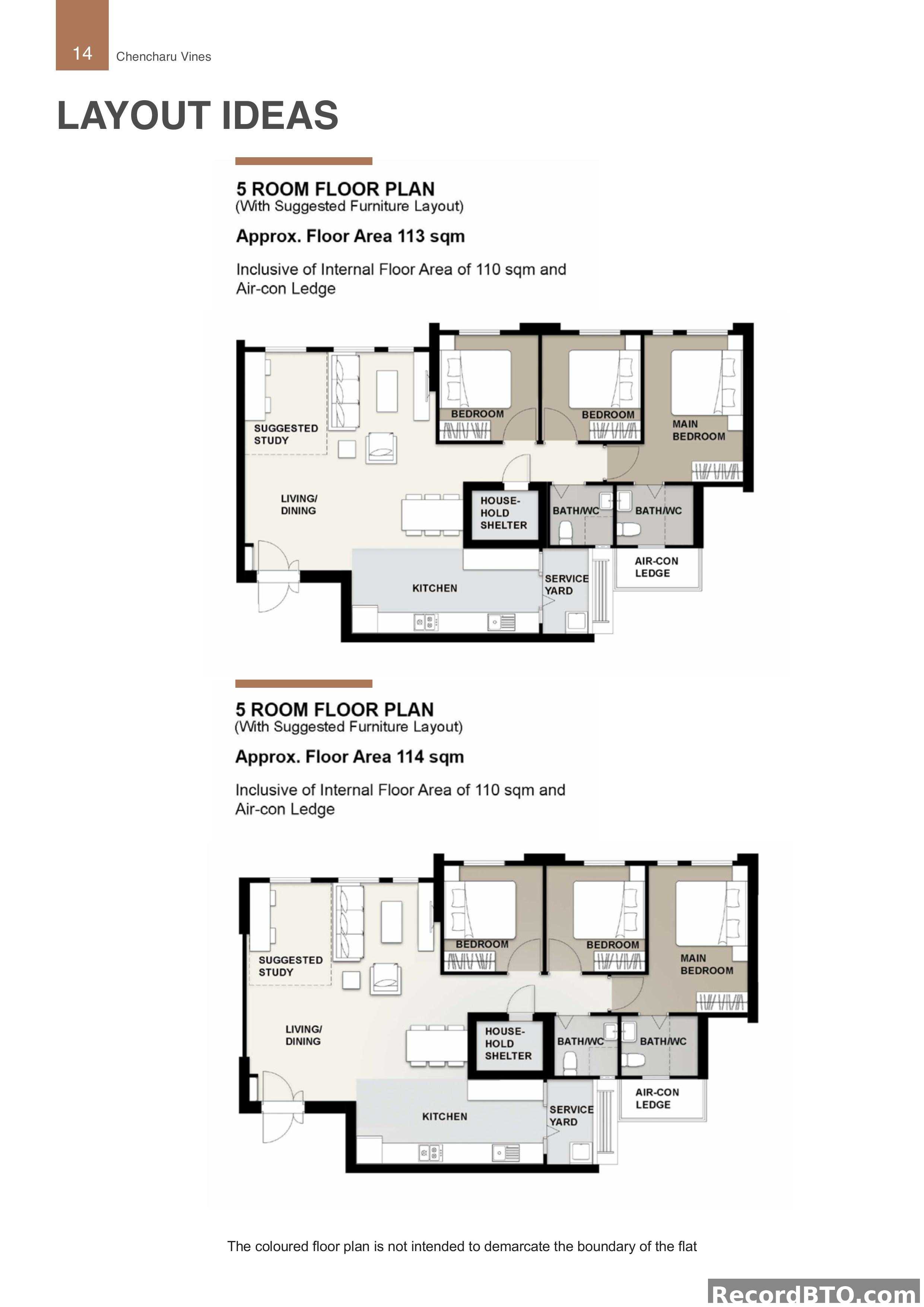 5-Room Flat Layout Ideas with Suggested Furniture