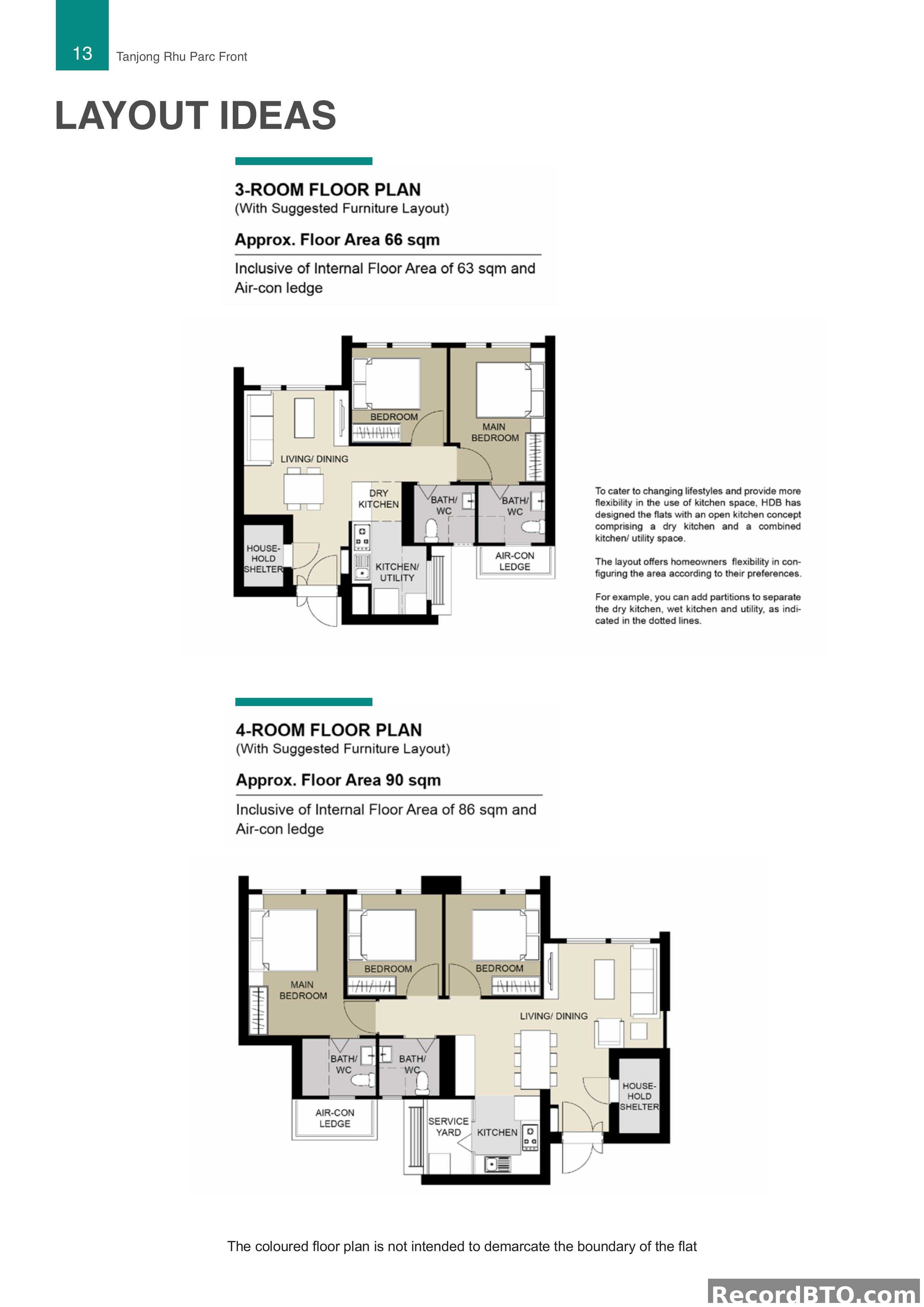 HDB BTO Flat Layouts: 3-Room and 4-Room Floor Plans
