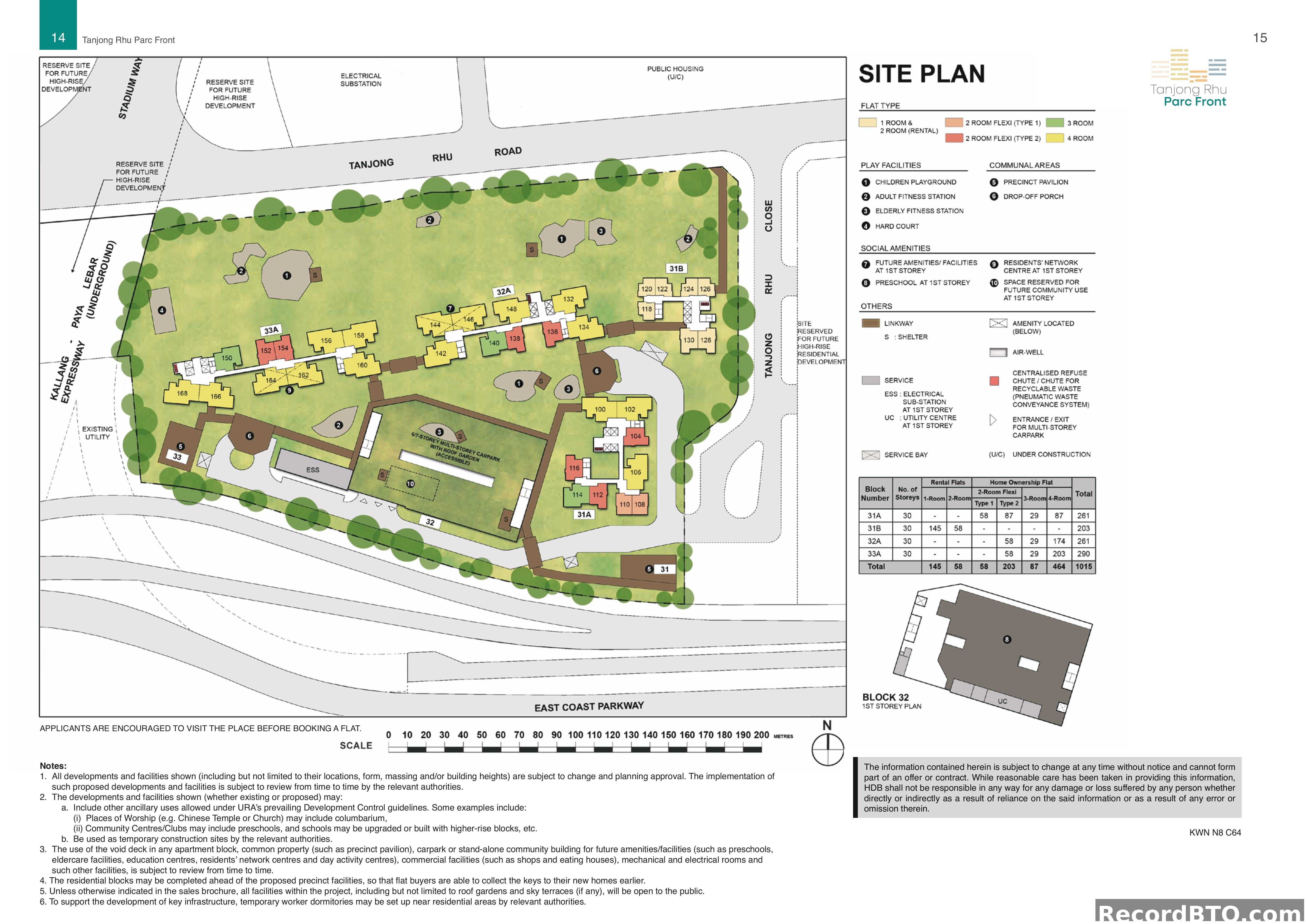 Site Plan: Residential Blocks, Amenities, and Flat Distribution