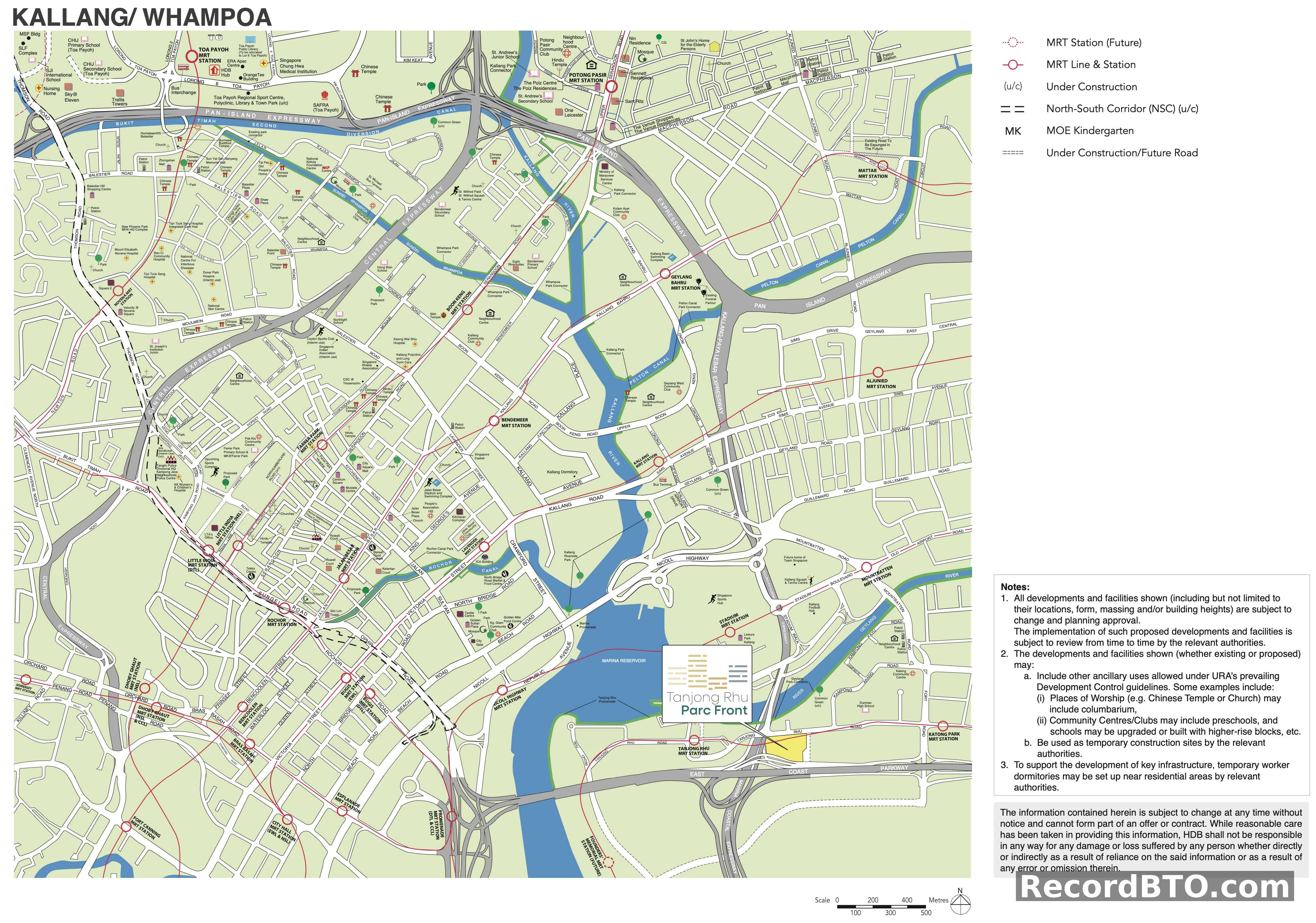 Kallang/Whampoa Area Map with Amenities
