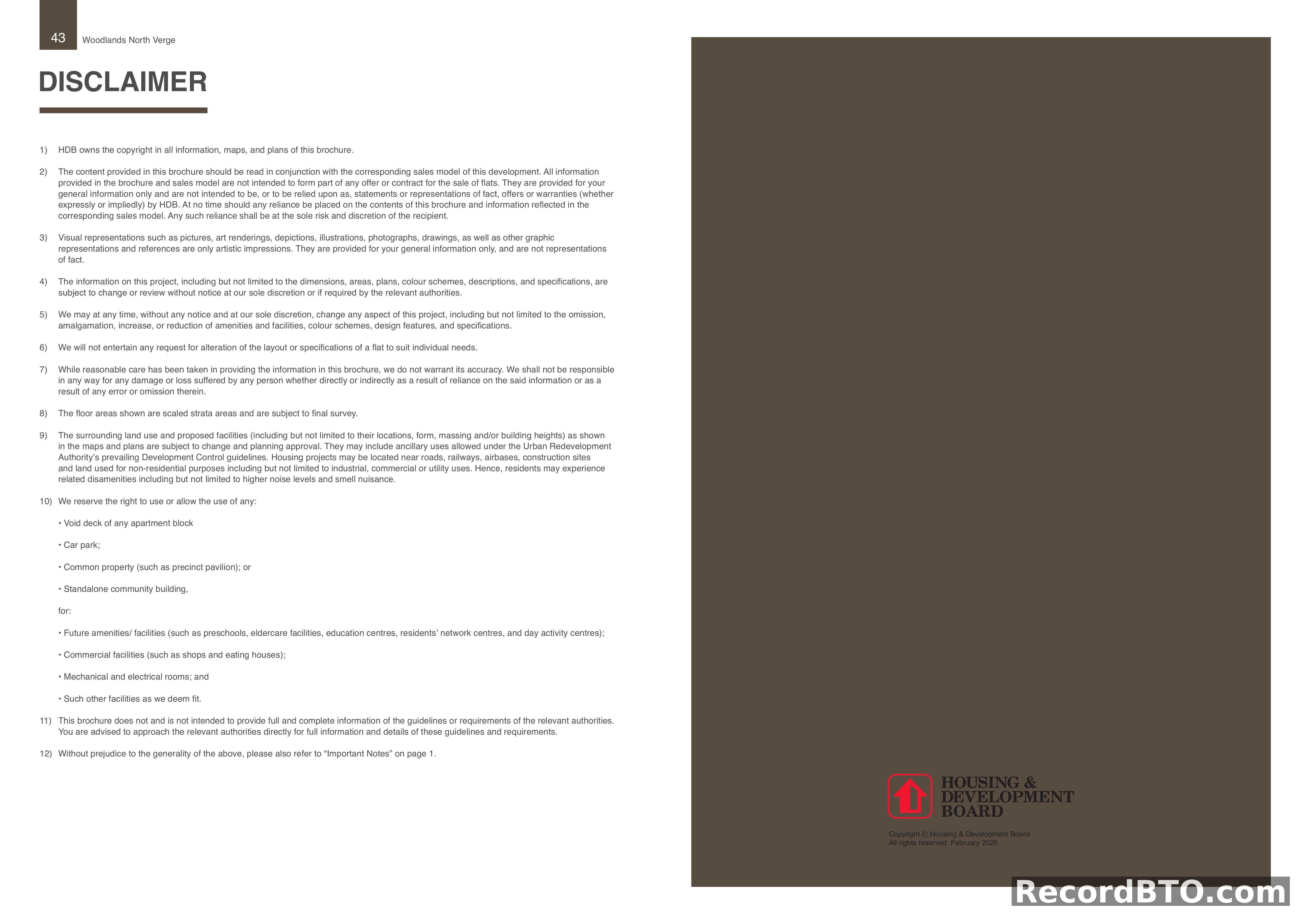 General Disclaimer for Property Brochure