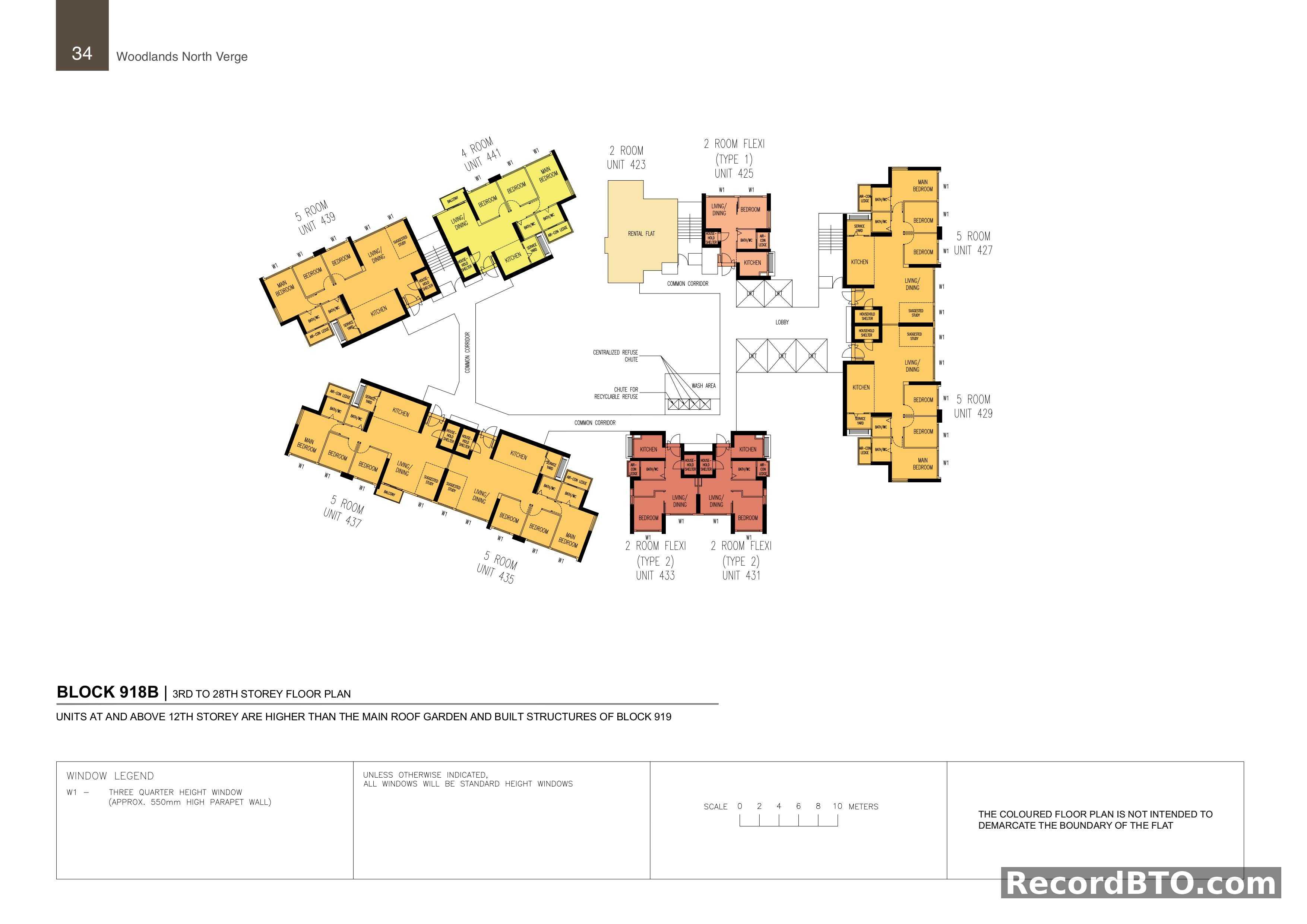 Block 918B: 3rd-28th Storey Floor Plan
