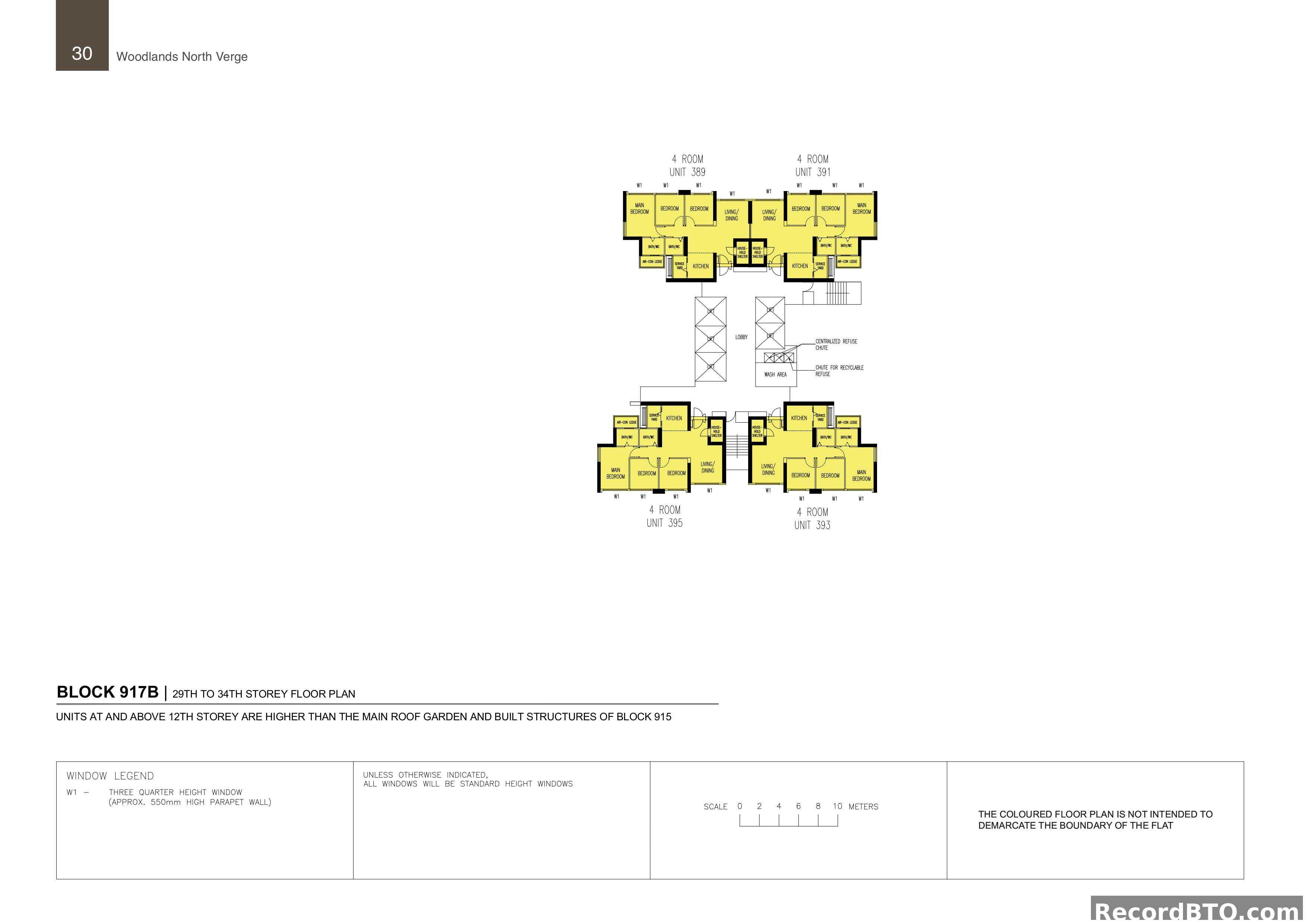 Block 917B: 29th-34th Storey 4-Room Floor Plans