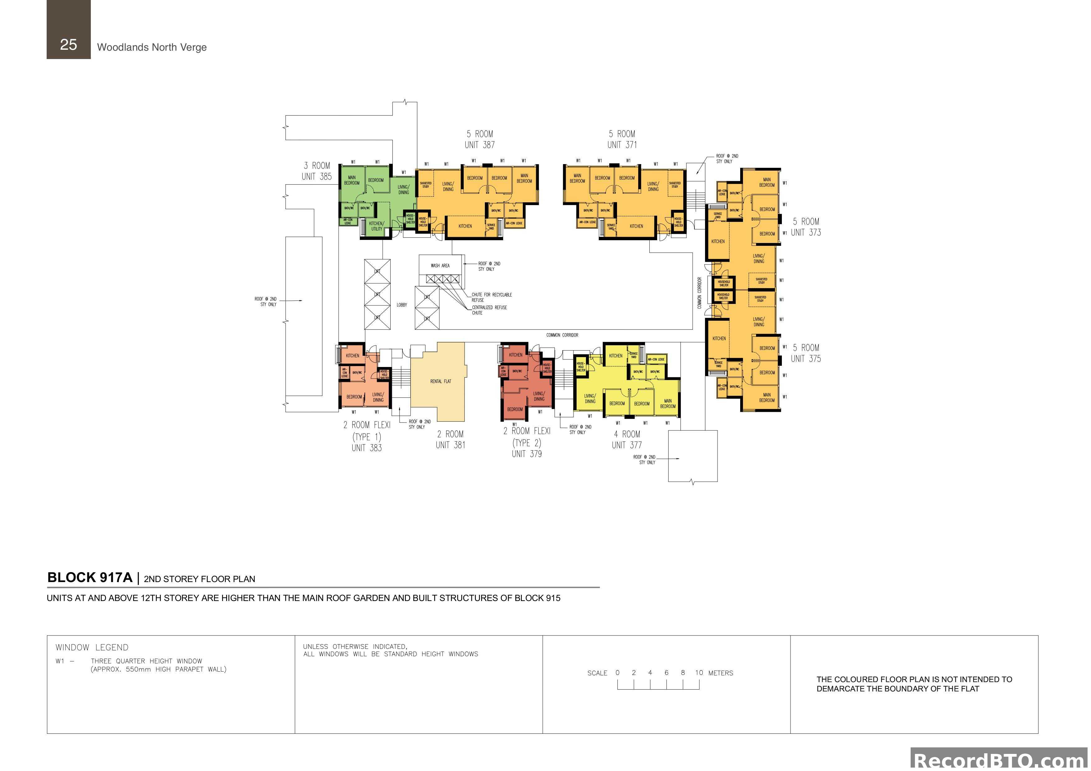 Block 917A: 2nd Storey Floor Plan with Mixed Unit Types