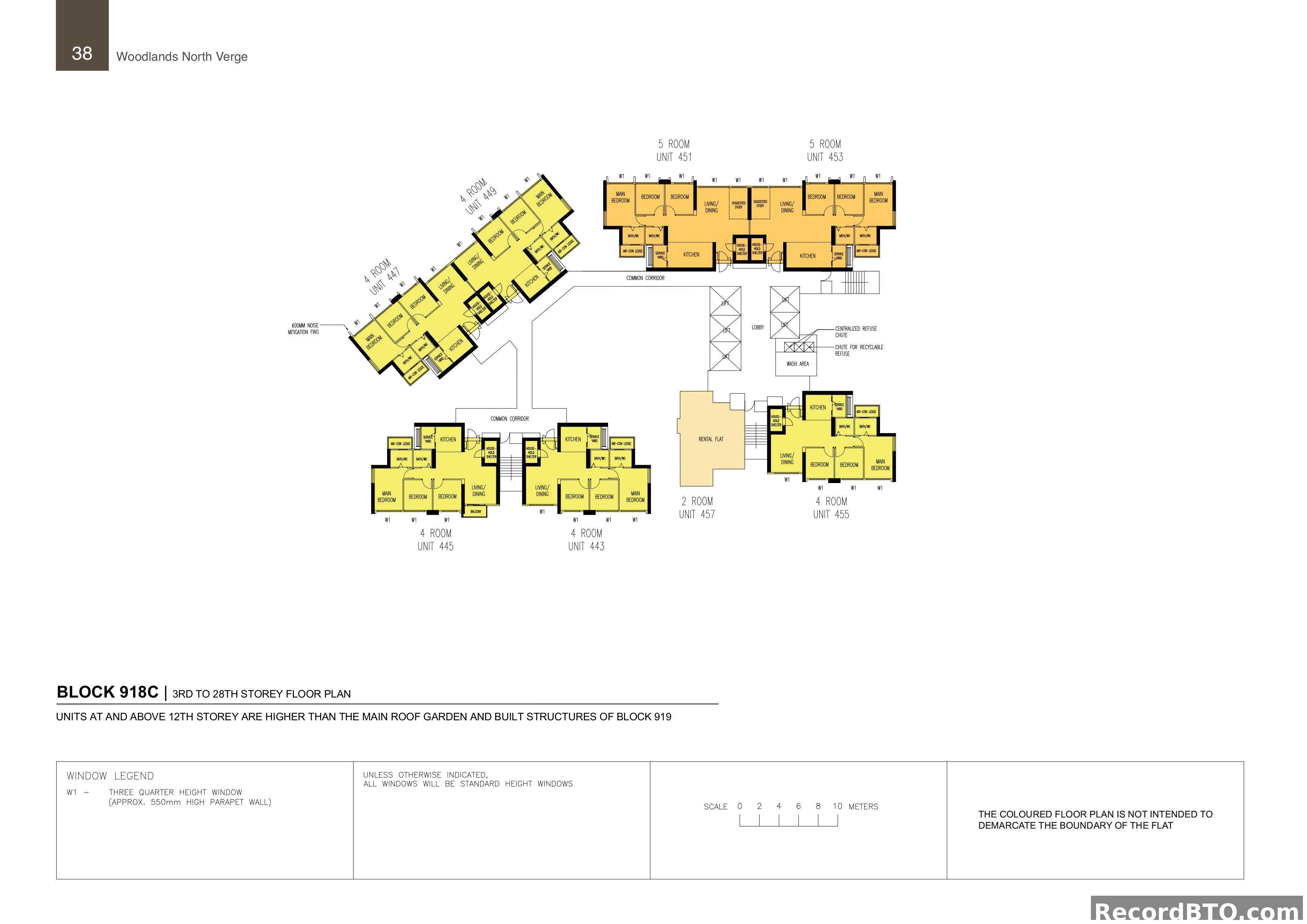Block 918C: 3rd to 28th Storey Floor Plans