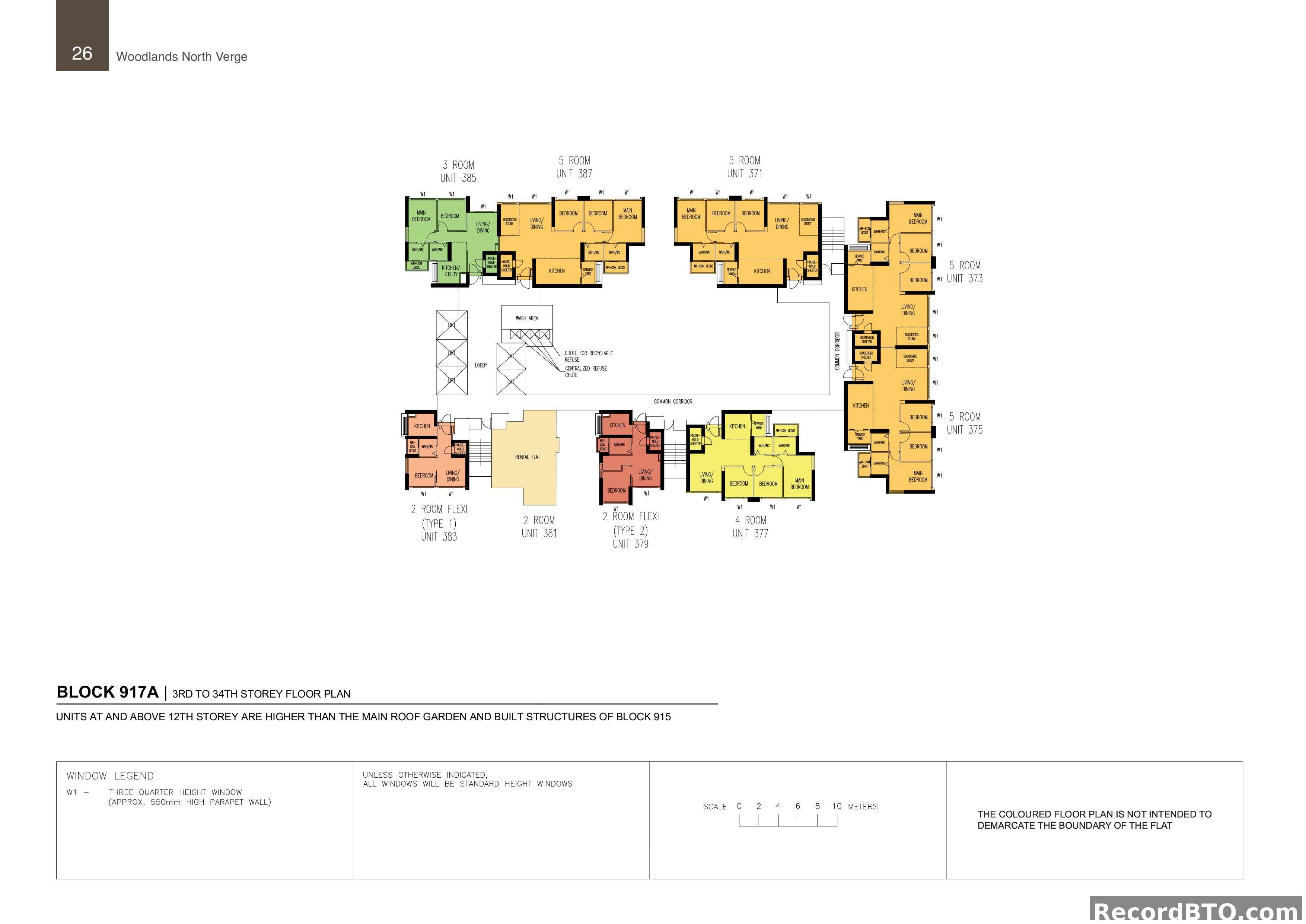 Block 917A: 3rd-34th Storey Floor Plans