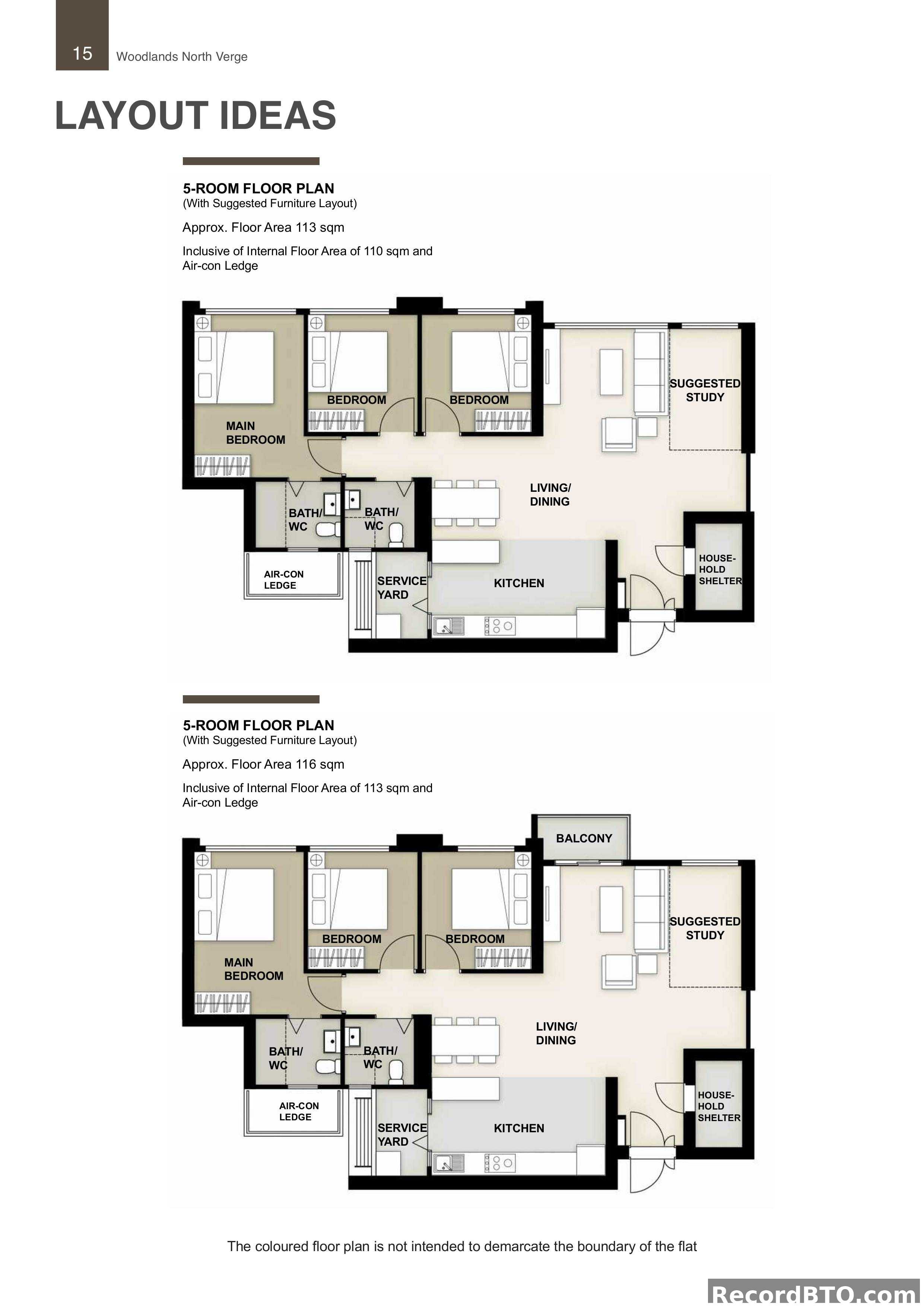 5-Room HDB BTO Layout Ideas with and without Balcony