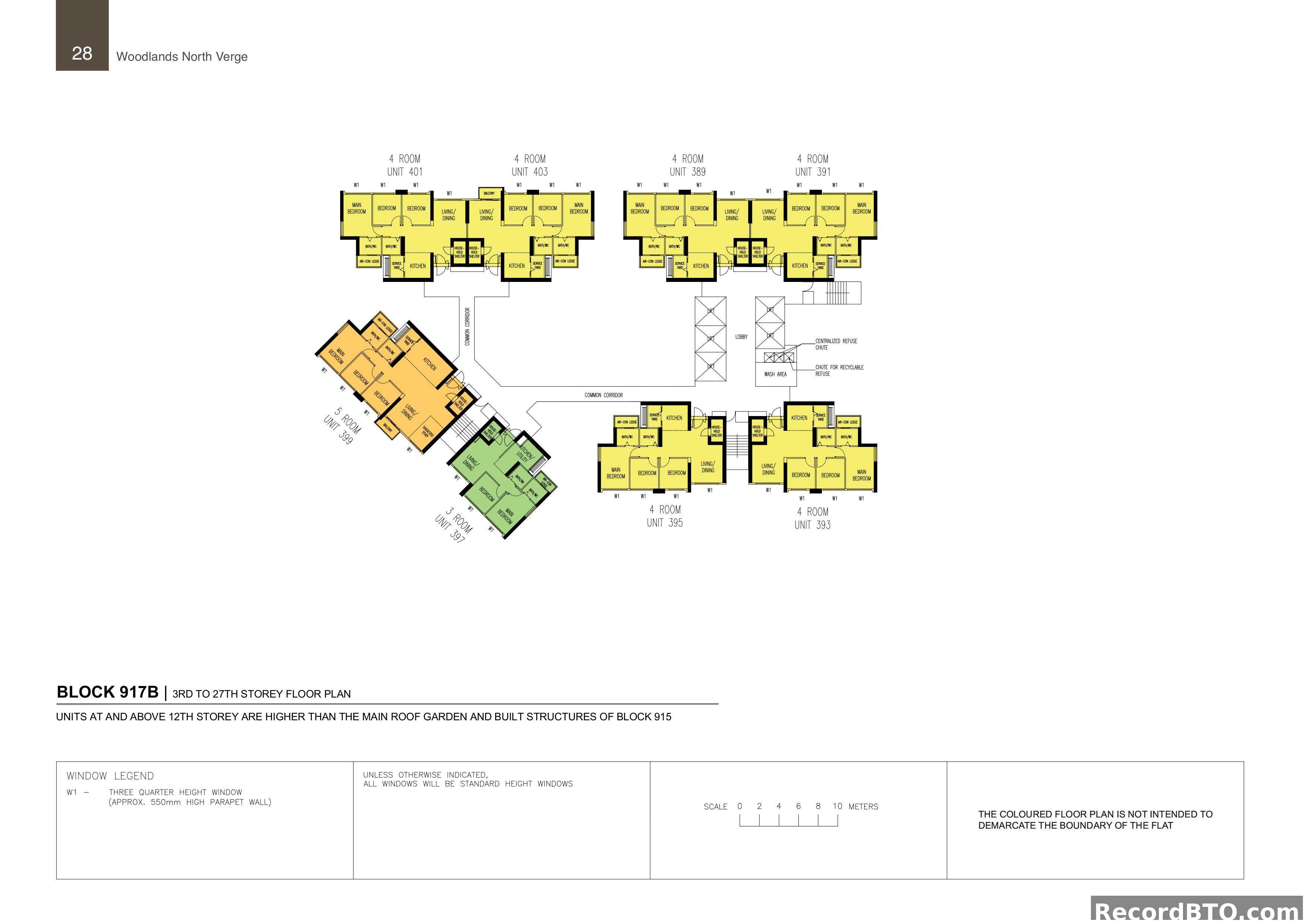 Block 917B: 3rd to 27th Storey Floor Plans
