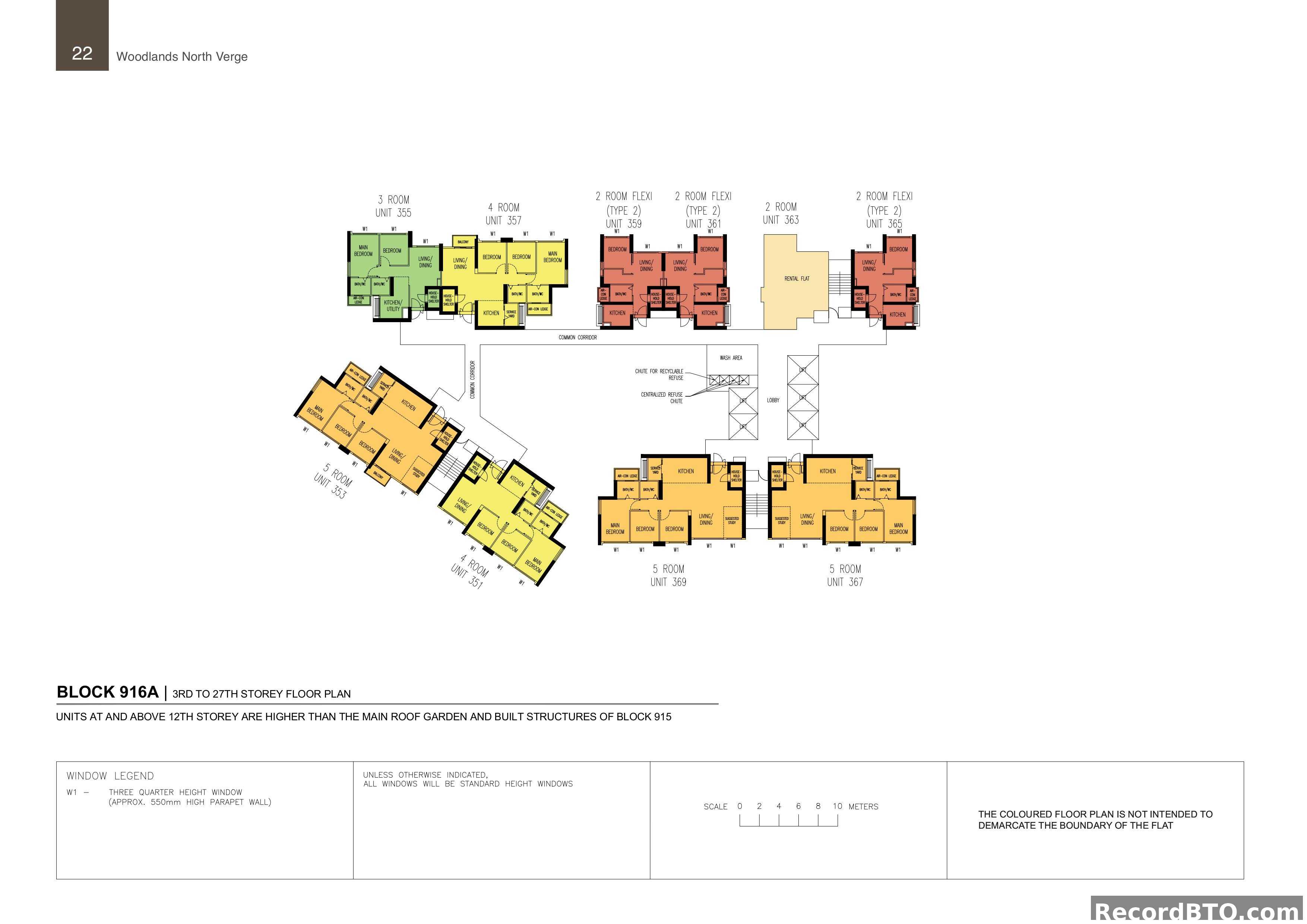 Block 916A: 3rd-27th Storey Floor Plans