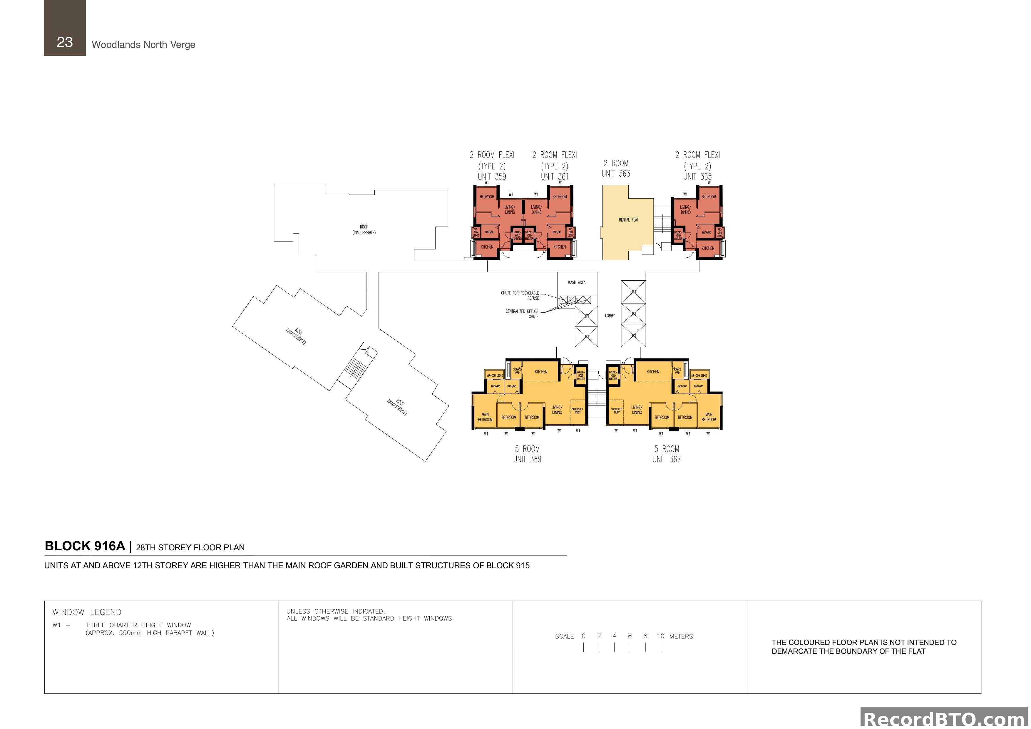 Block 916A: 28th Storey Floor Plan with Residential and Rental Units