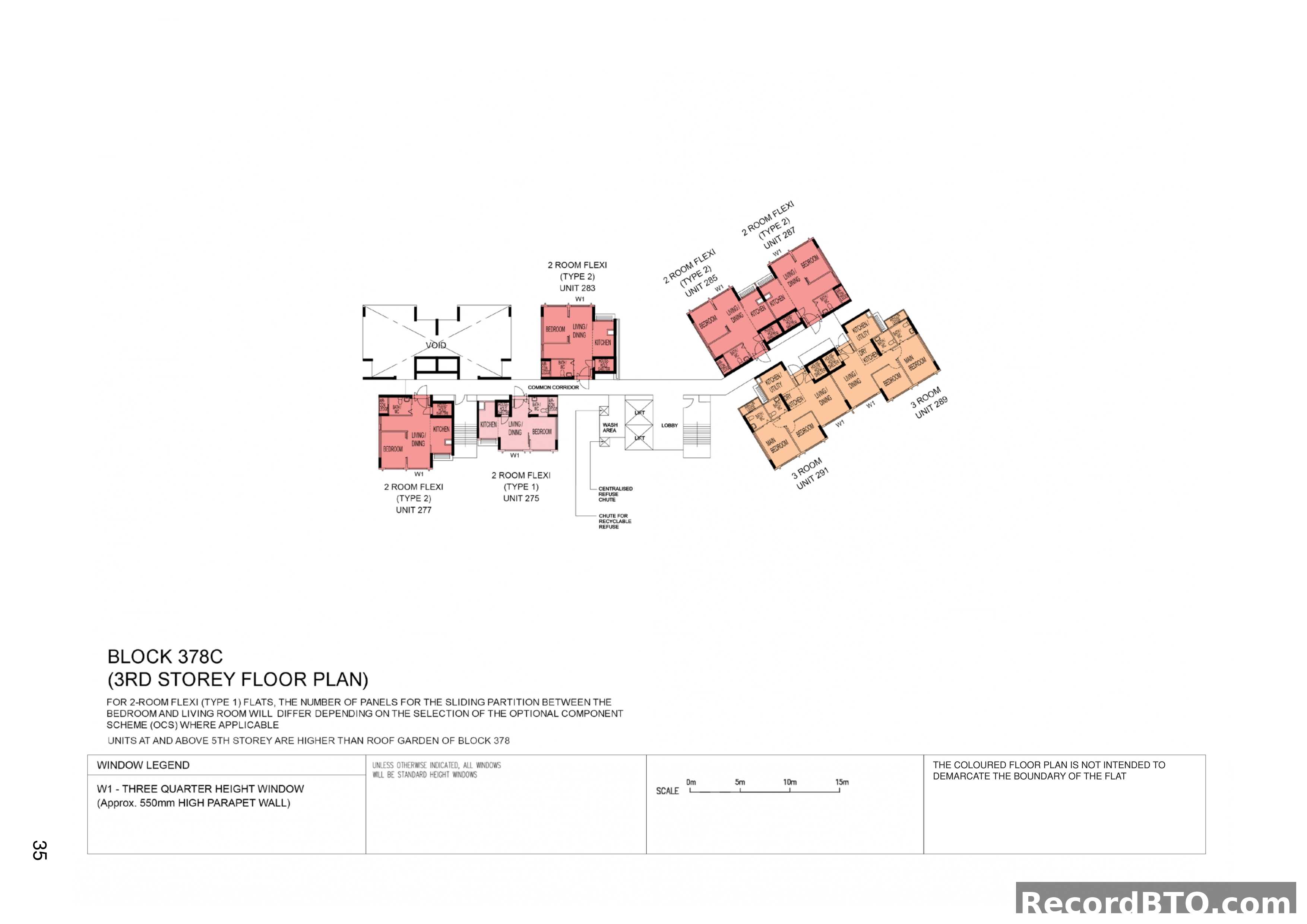 Block 378C: 3rd Storey Floor Plan with Flexi and 3-Room Units