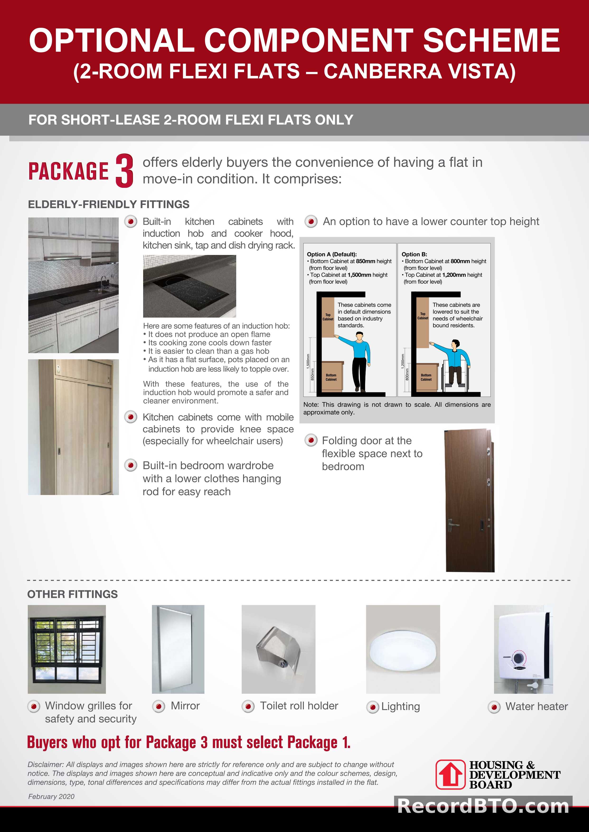 Optional Component Scheme: Package 3 for 2-Room Flexi Flats