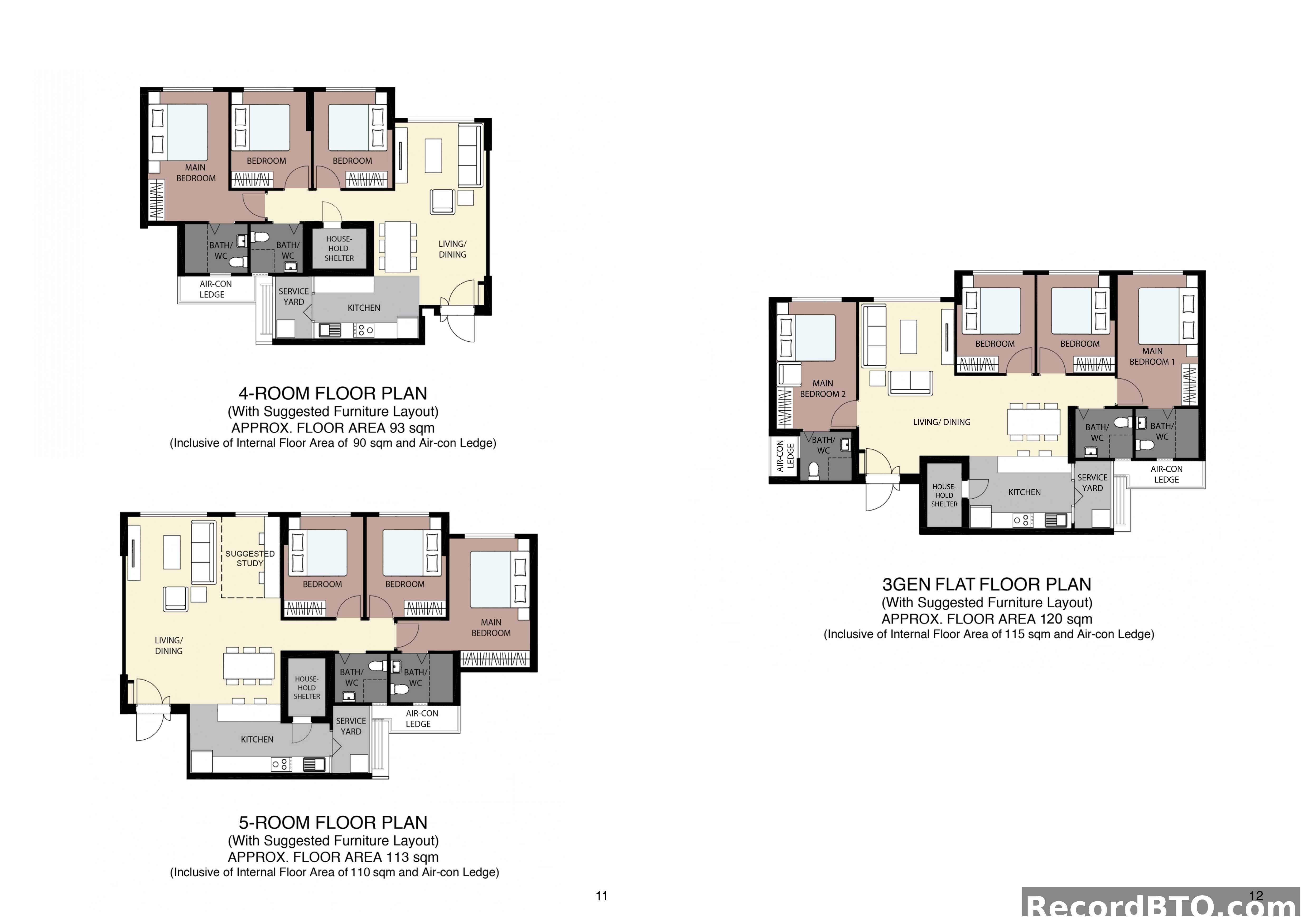 HDB BTO Floor Plans: 4-Room, 5-Room, and 3Gen Flat Layouts