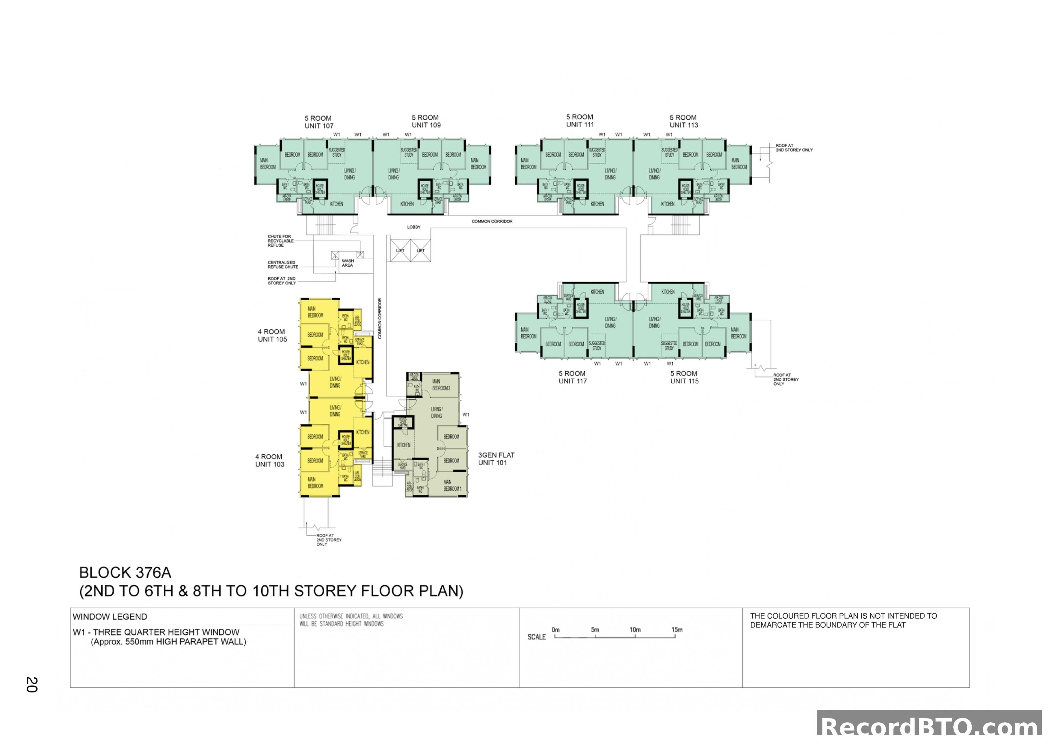 Block 376A: 2nd-6th & 8th-10th Storey Floor Plan