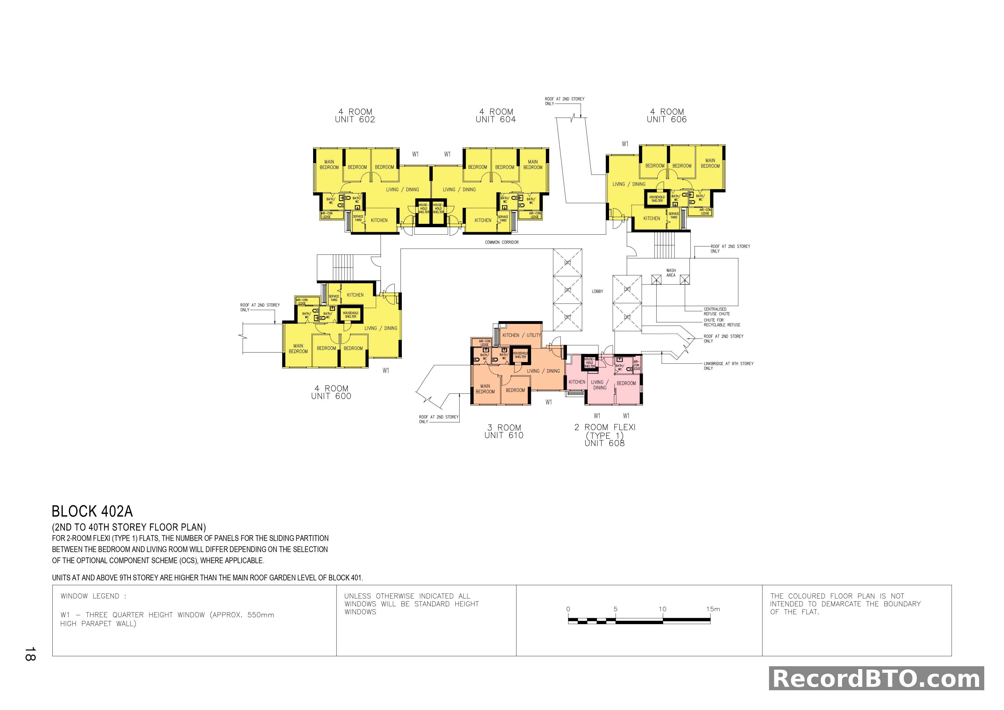 Block 402A: 2nd-40th Storey Floor Plan