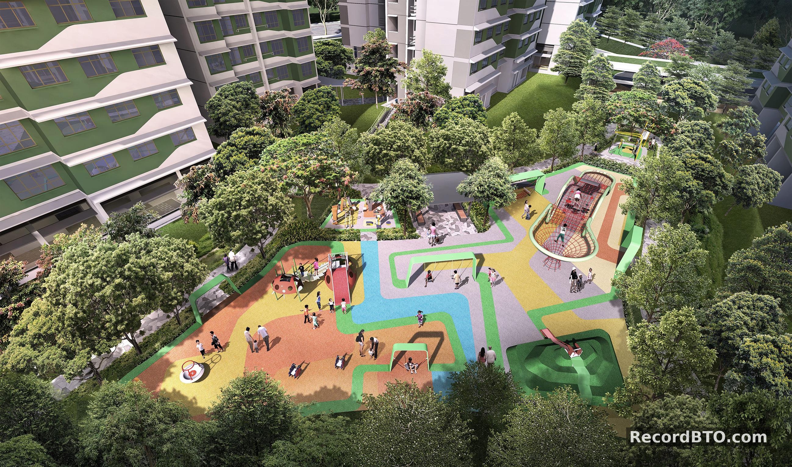 Aerial View: Residential Blocks and Integrated Play Area
