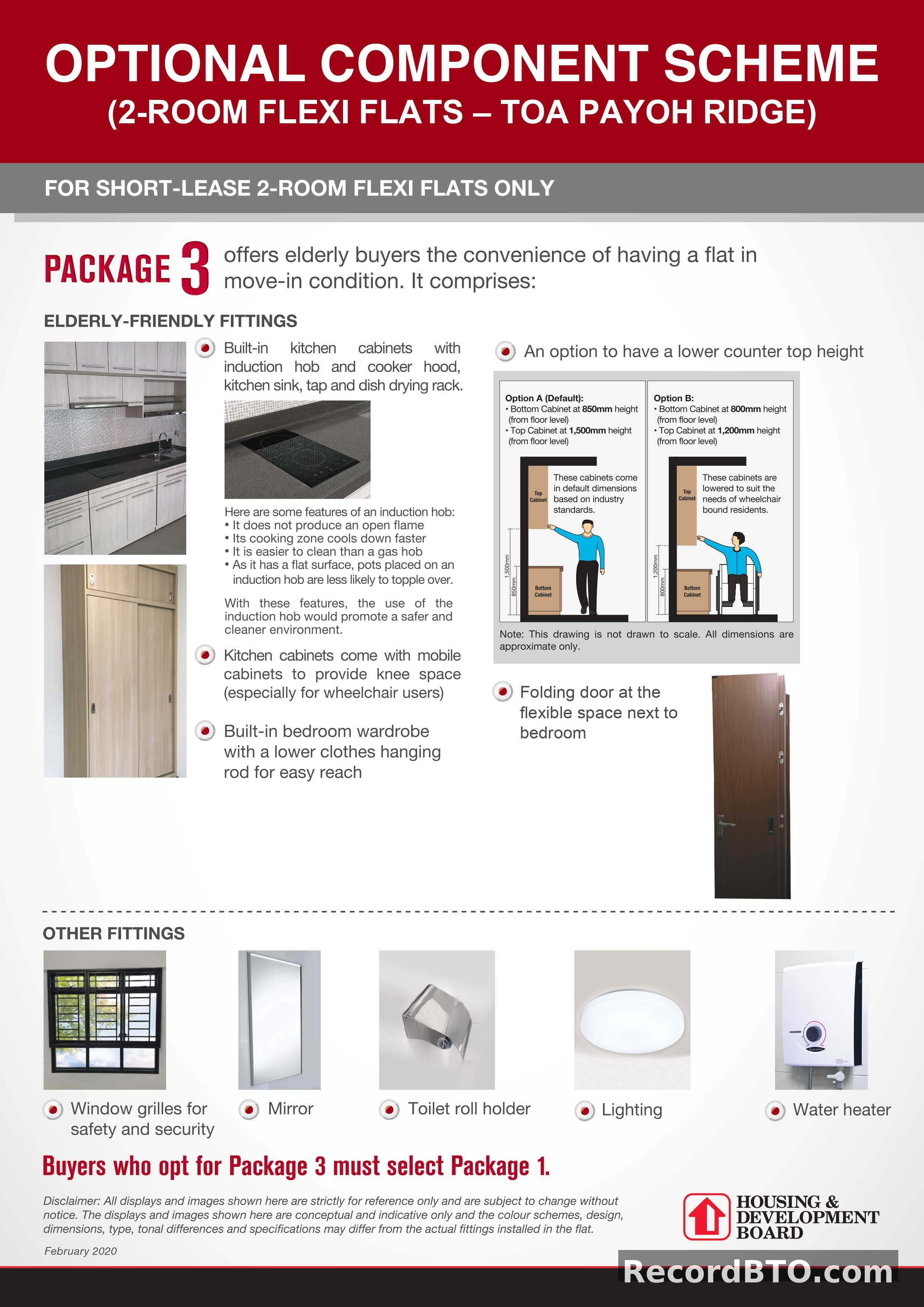 Optional Component Scheme: 2-Room Flexi Flats Package 3 Fittings