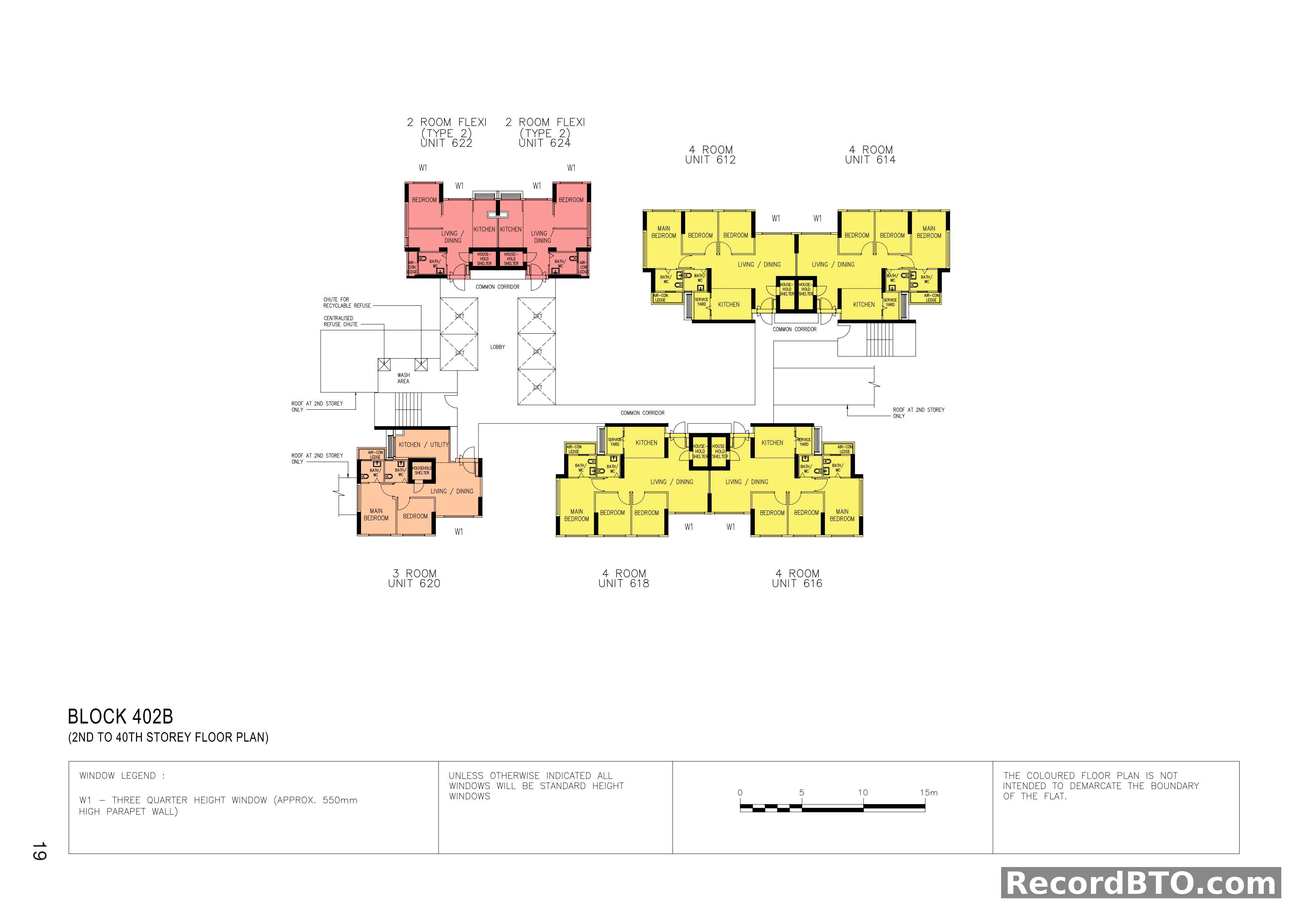 Block 402B: 2nd to 40th Storey Floor Plans