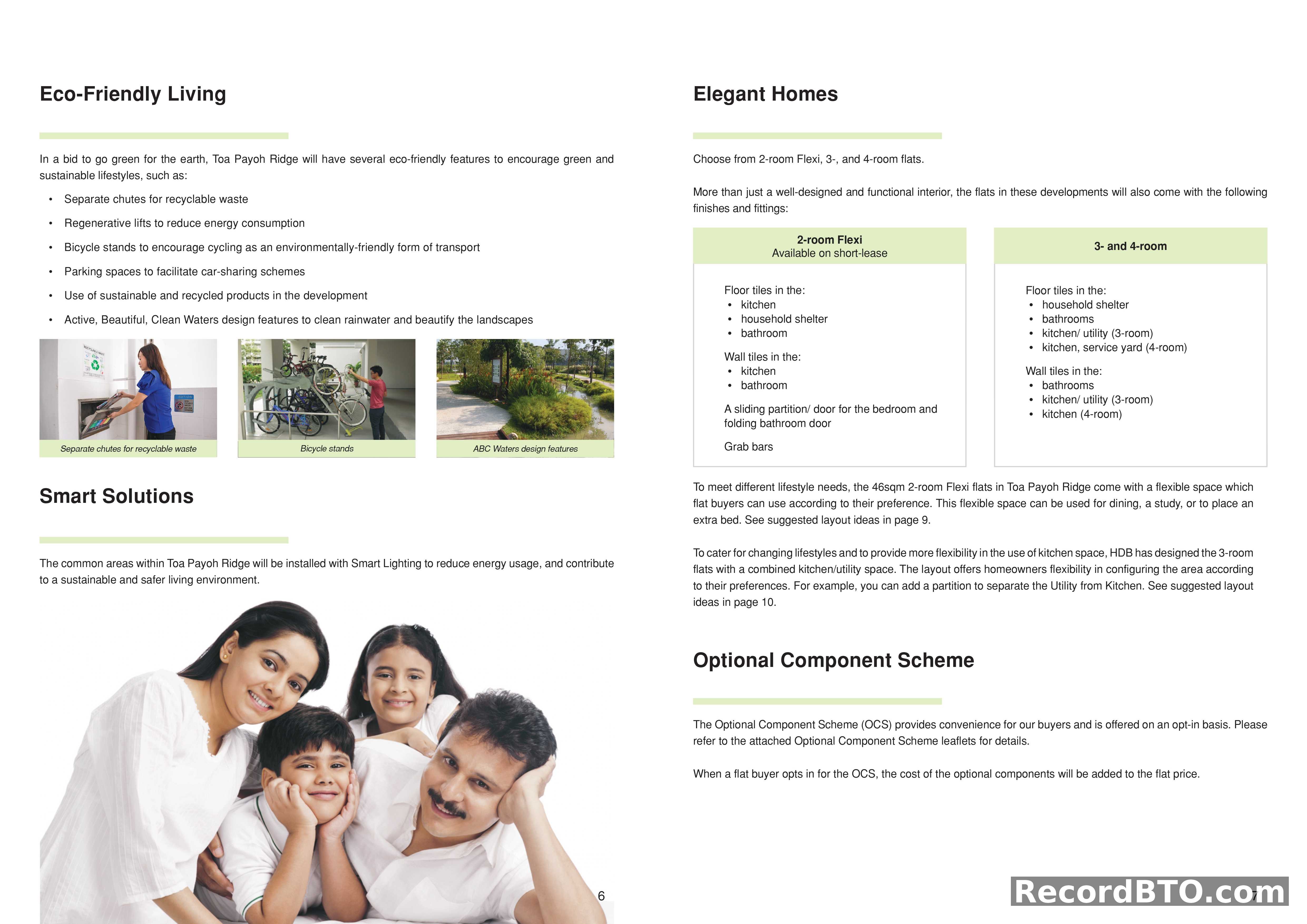 HDB BTO Project Features, Finishes, and Optional Schemes