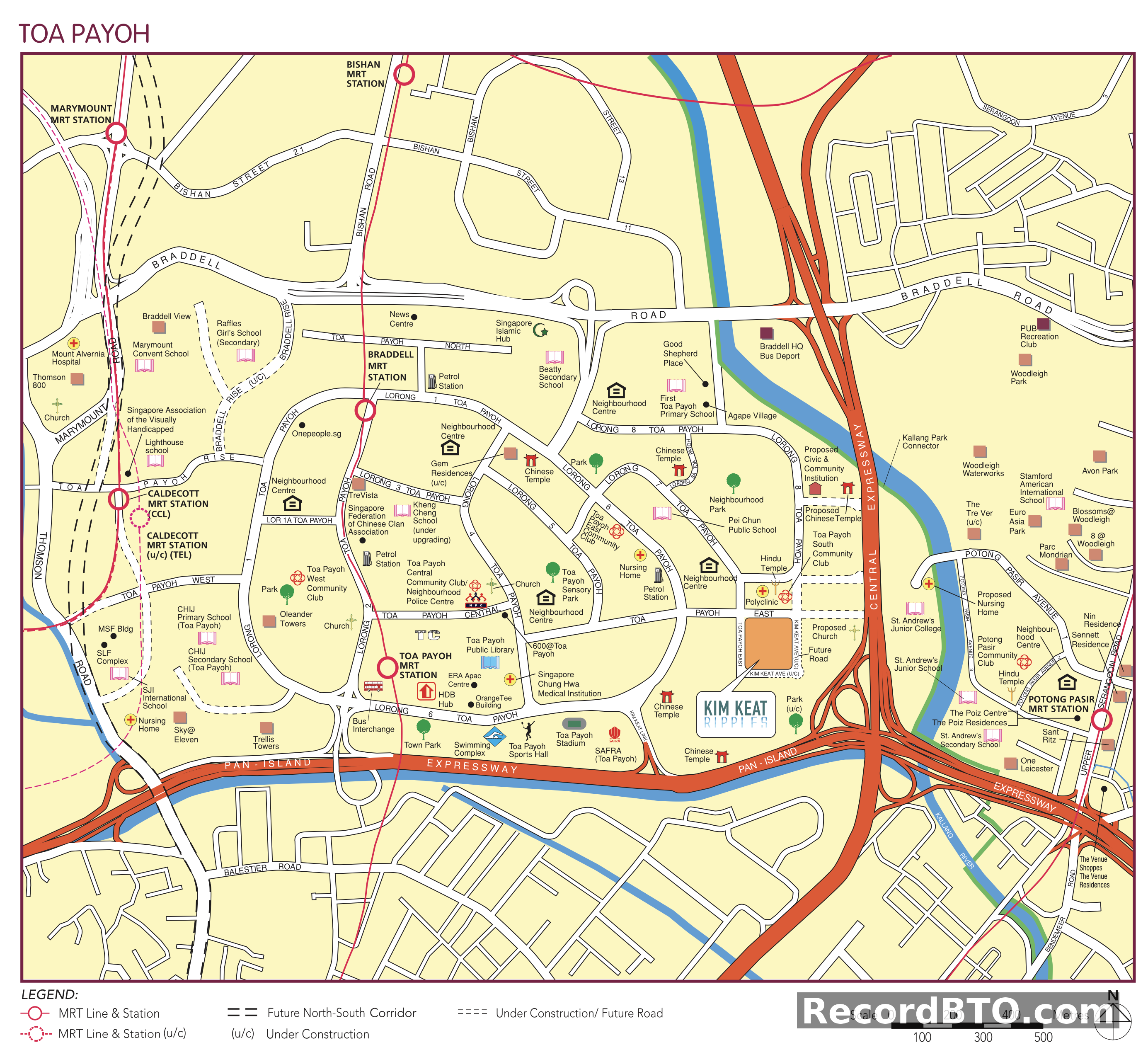 Toa Payoh Area Map: MRT Lines & Local Amenities