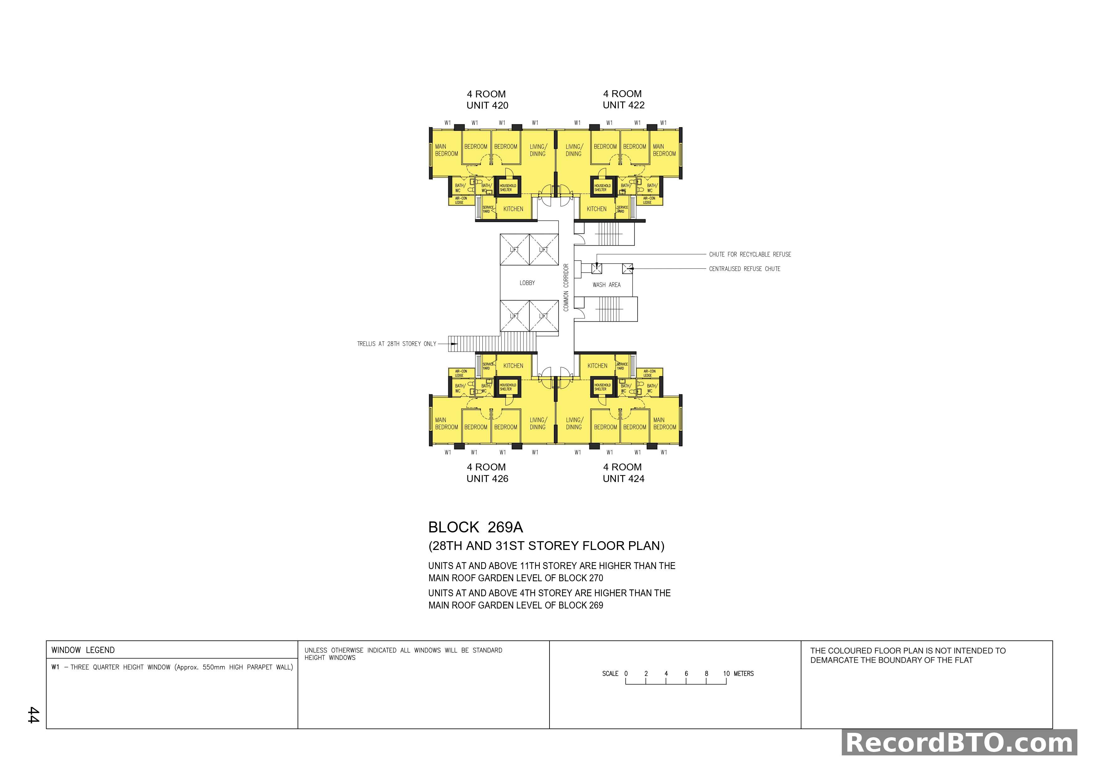 Block 269A: 28th & 31st Storey 4-Room Floor Plan