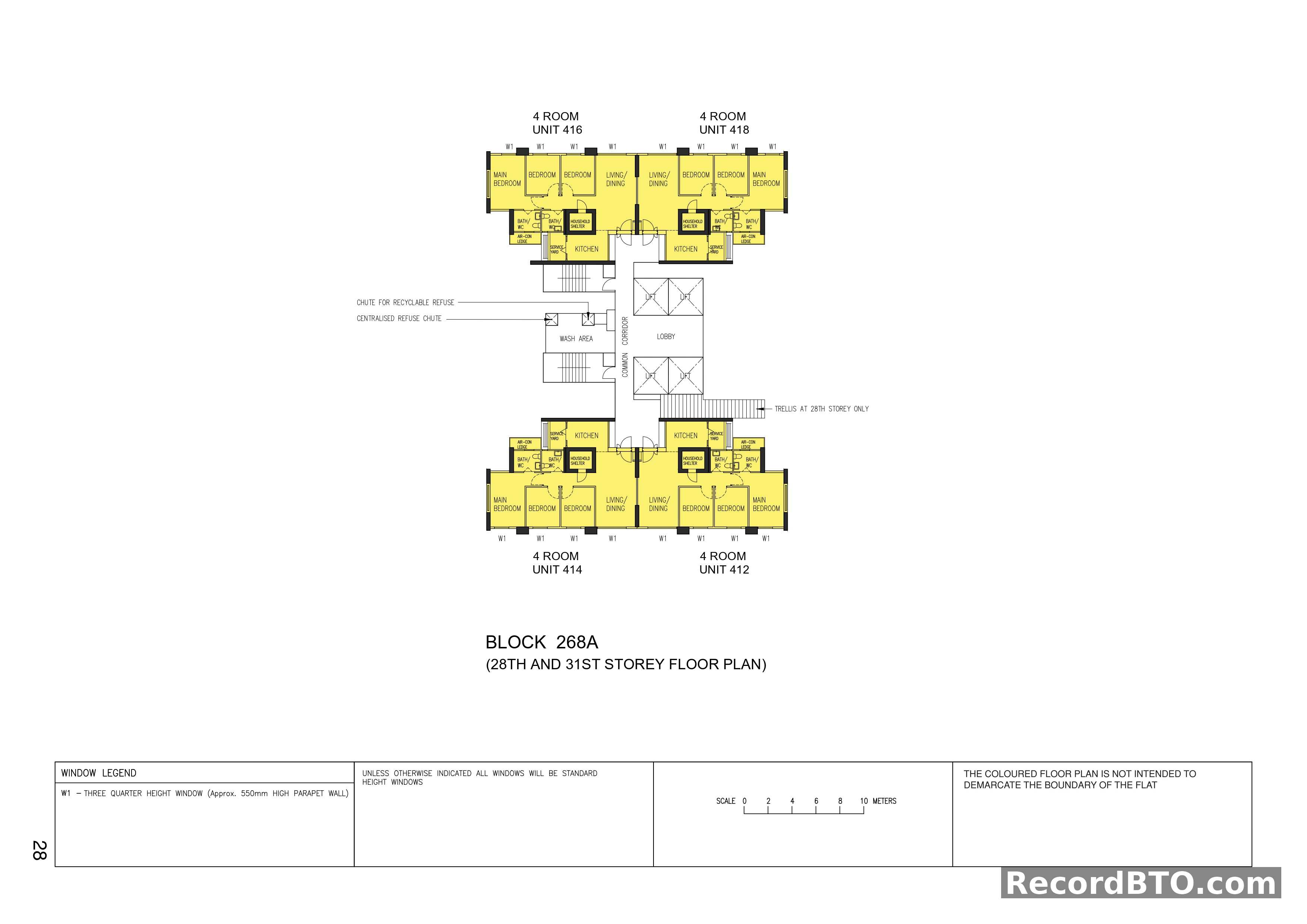 Block 268A: 28th and 31st Storey Floor Plan