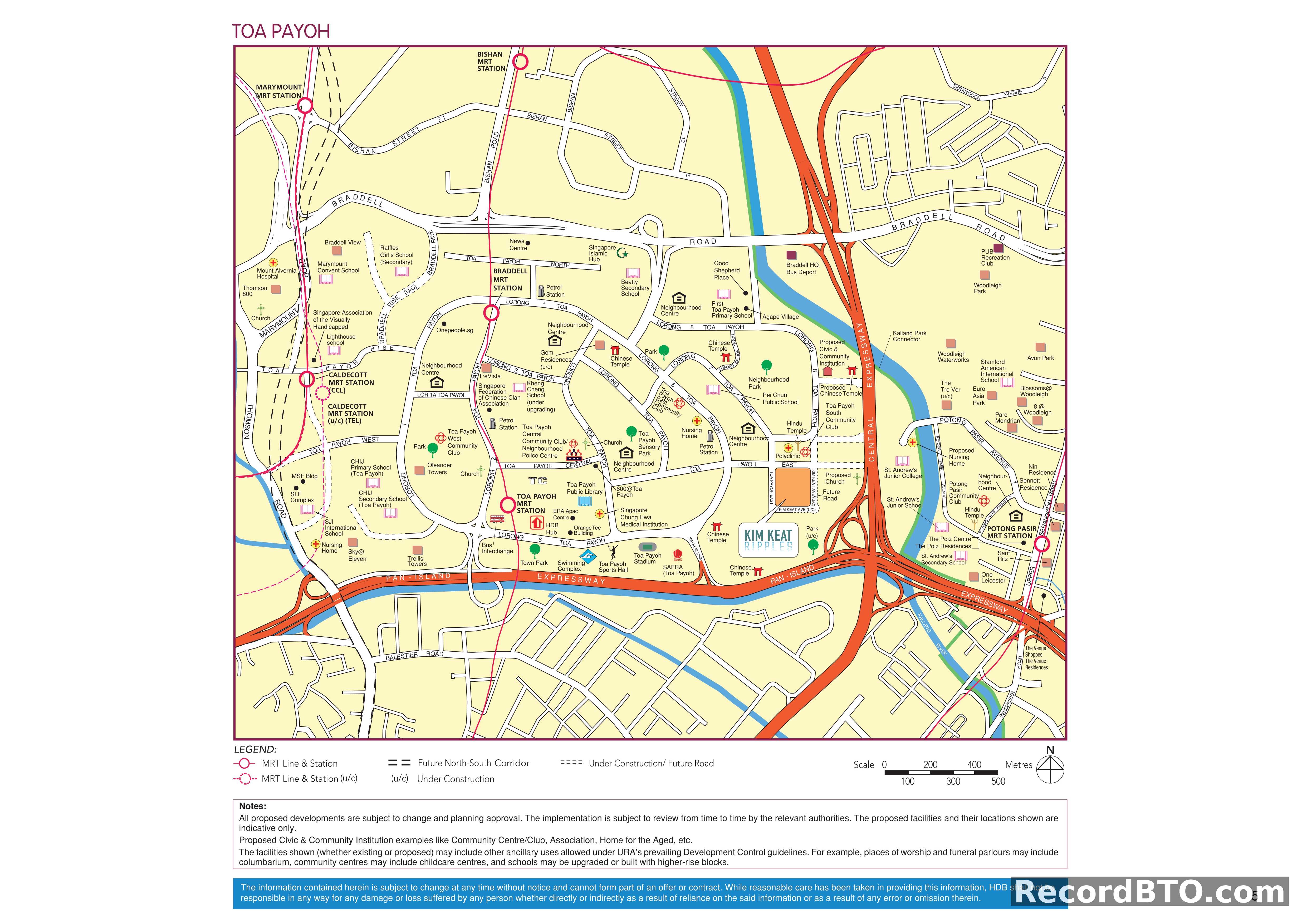 Toa Payoh Locality Map with Amenities