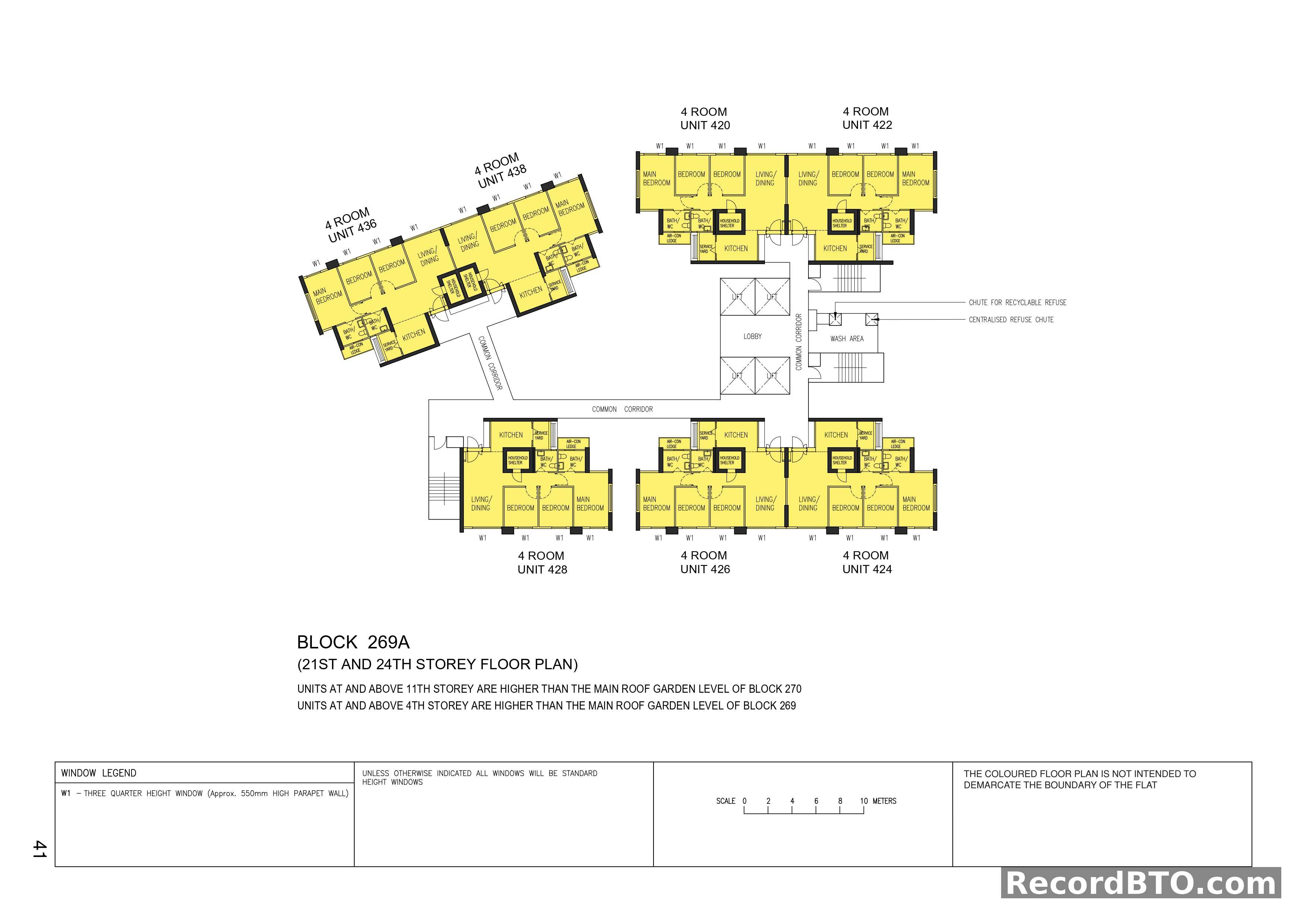 Block 269A: 21st and 24th Storey Floor Plan