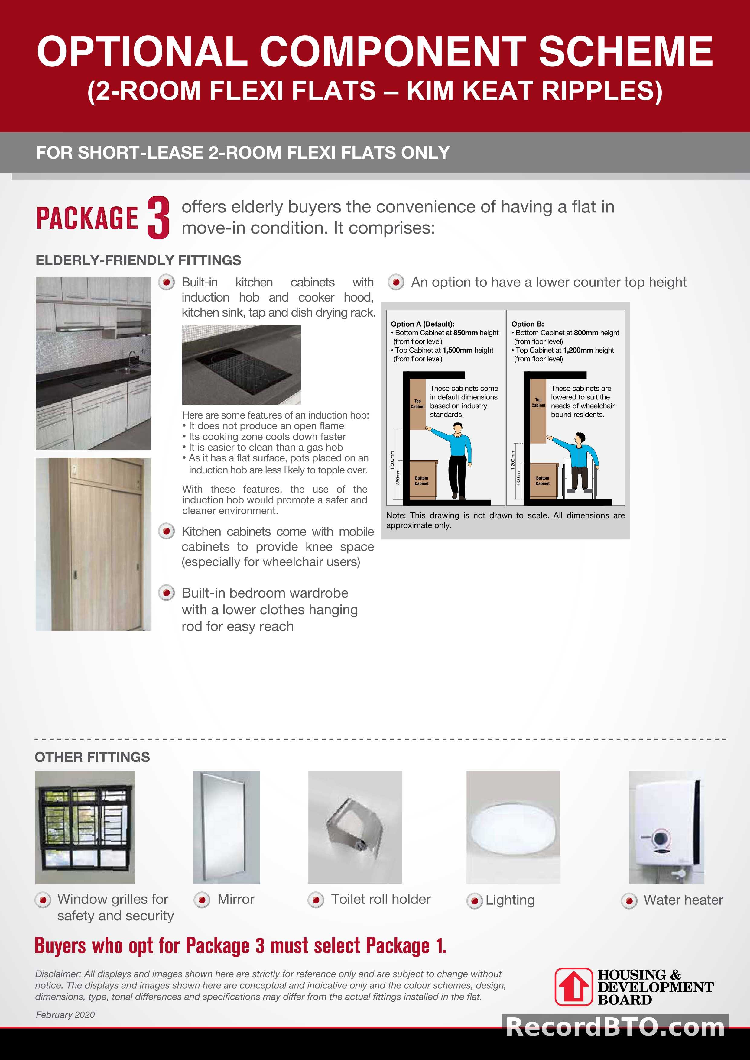 Optional Component Scheme: Package 3 for 2-Room Flexi Flats