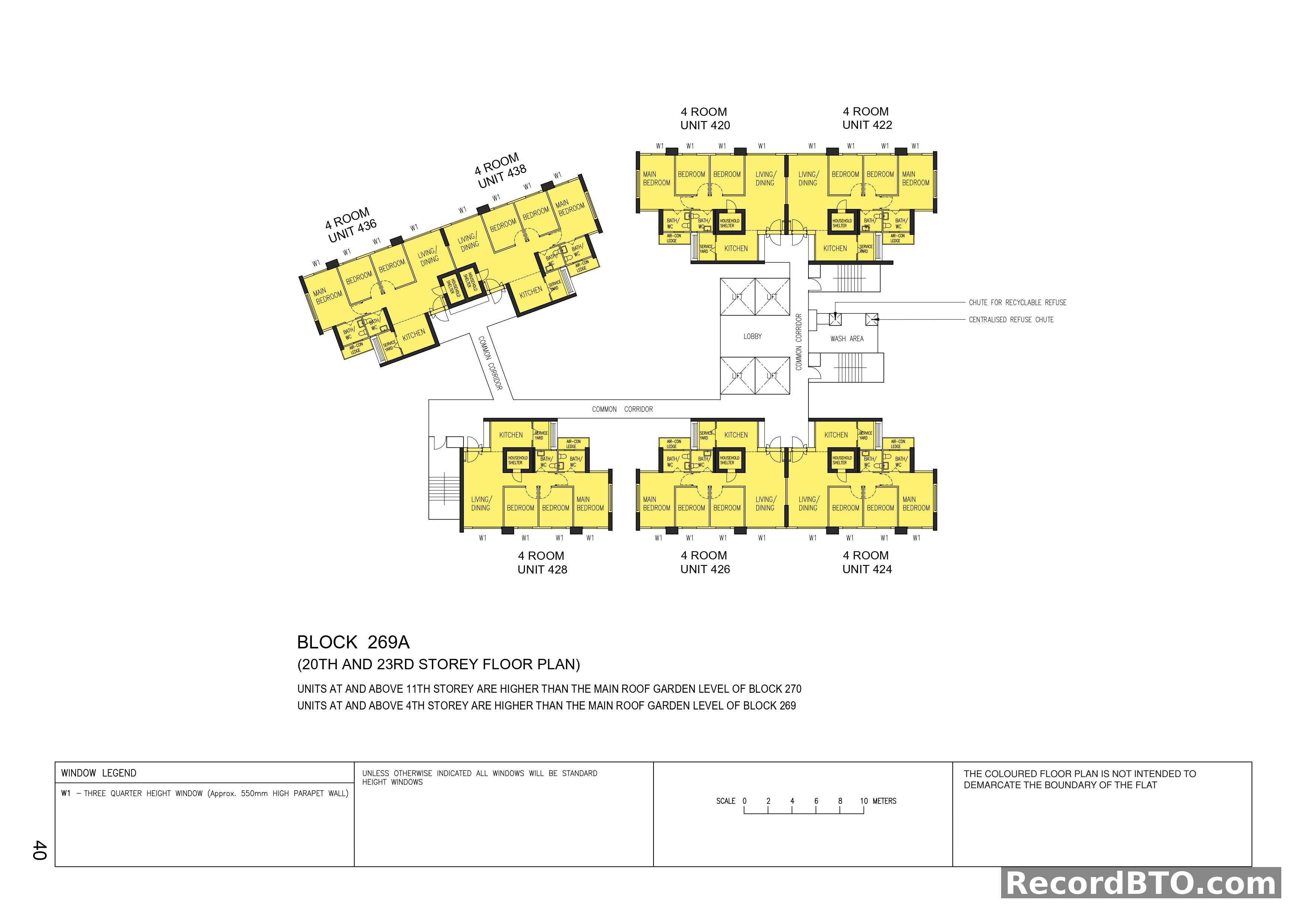 Block 269A: 20th & 23rd Storey 4-Room Floor Plan