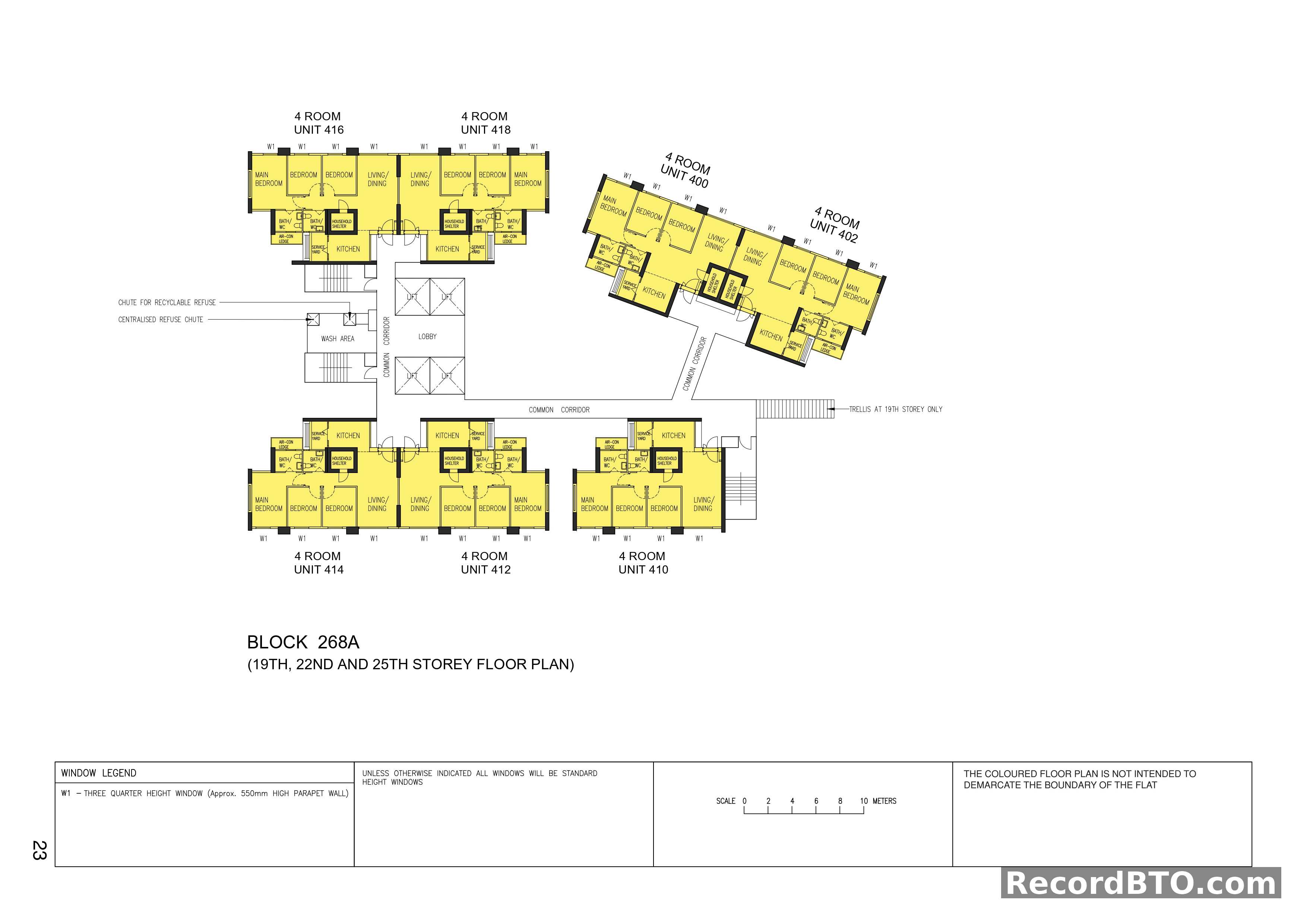 Block 268A: 19th, 22nd, 25th Storey Floor Plans