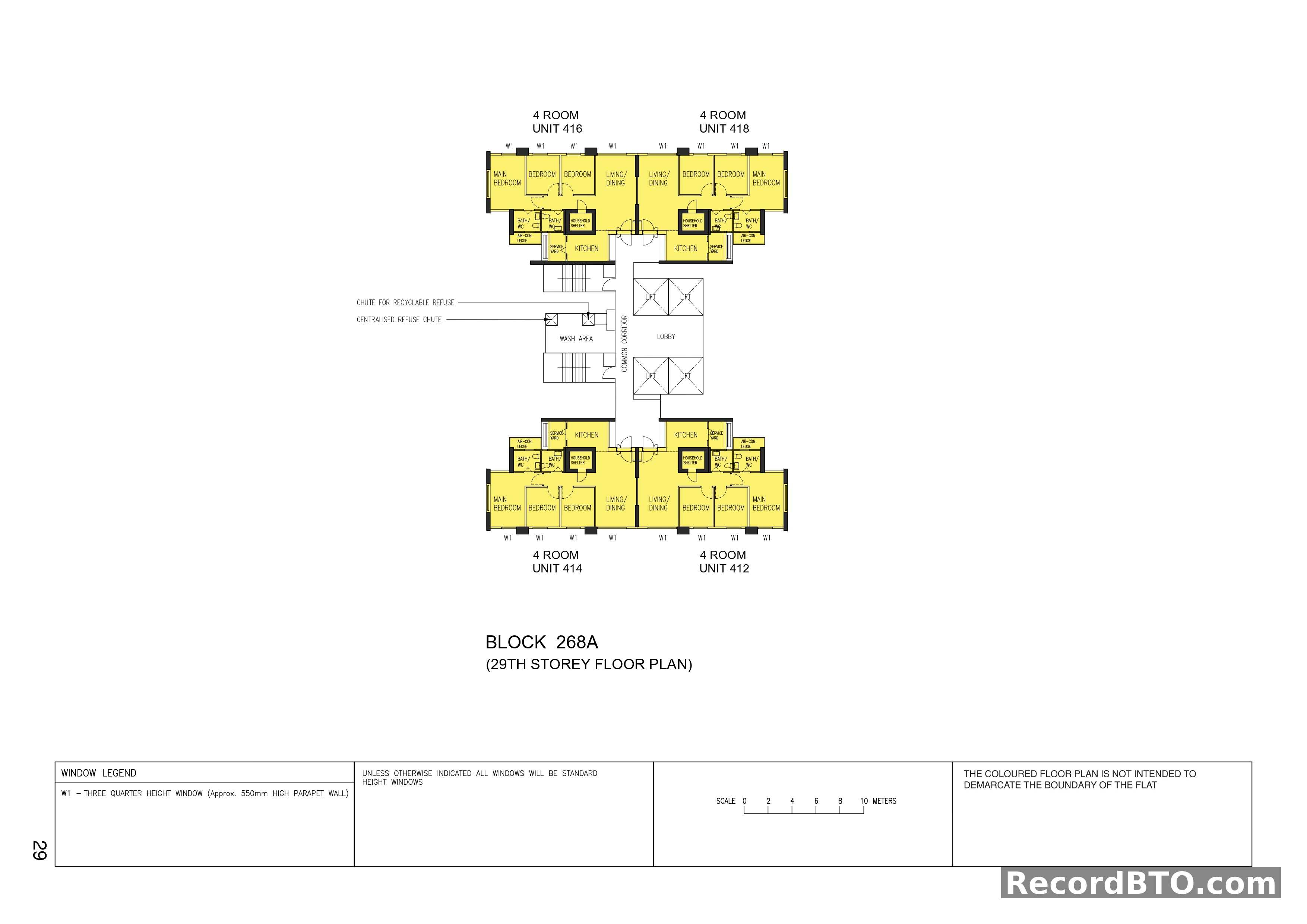 Block 268A: 29th Storey 4-Room Floor Plan