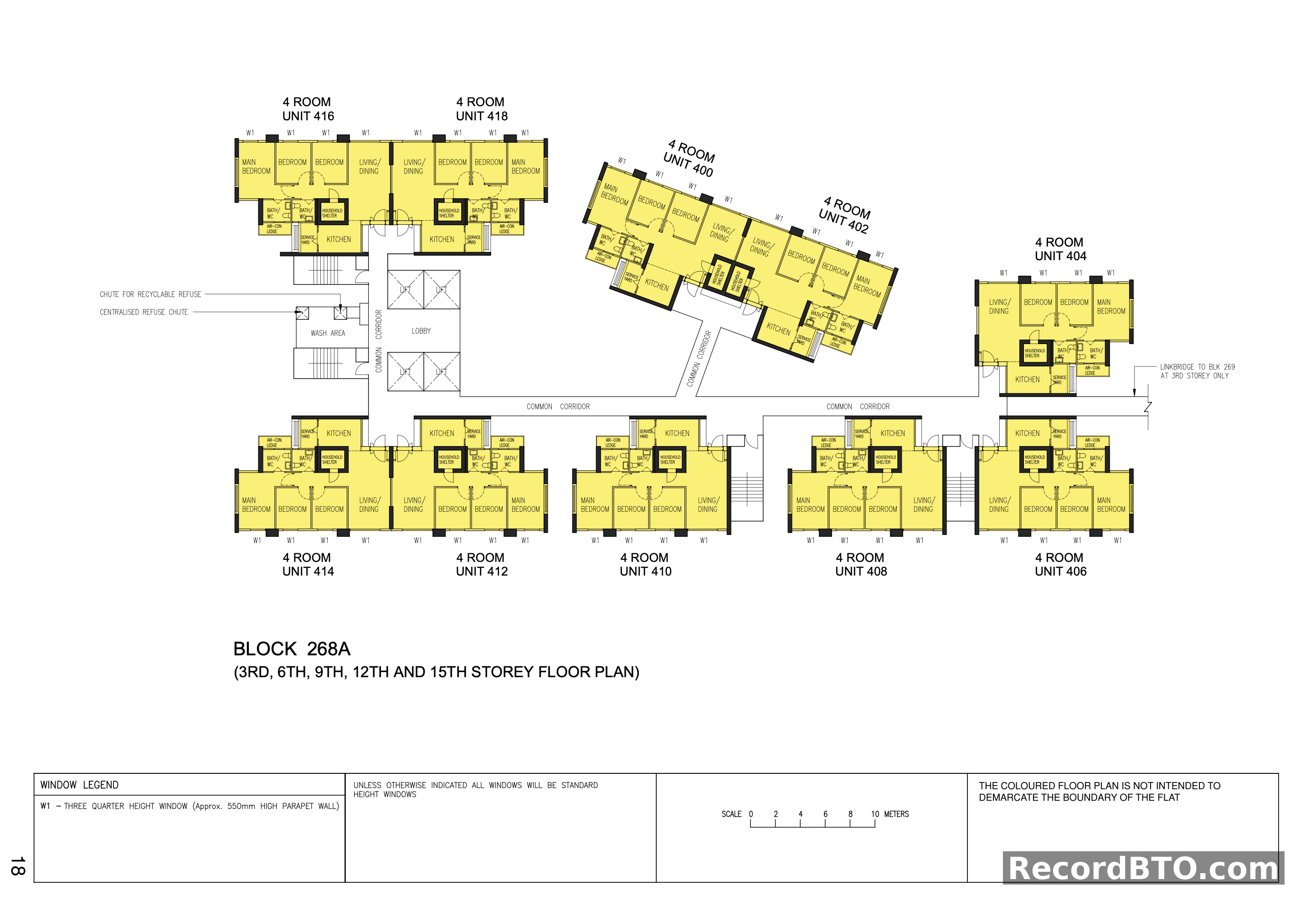 Block 268A: 4-Room Floor Plans for Selected Storeys