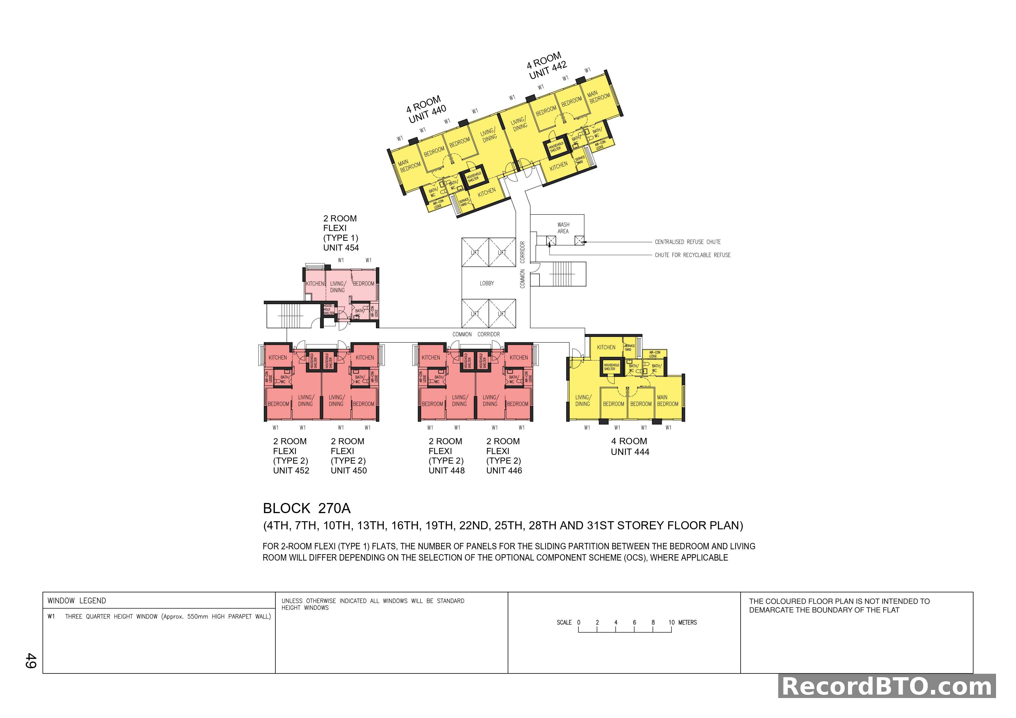 Block 270A: Multi-Storey Floor Plan for 2-Room Flexi & 4-Room Units