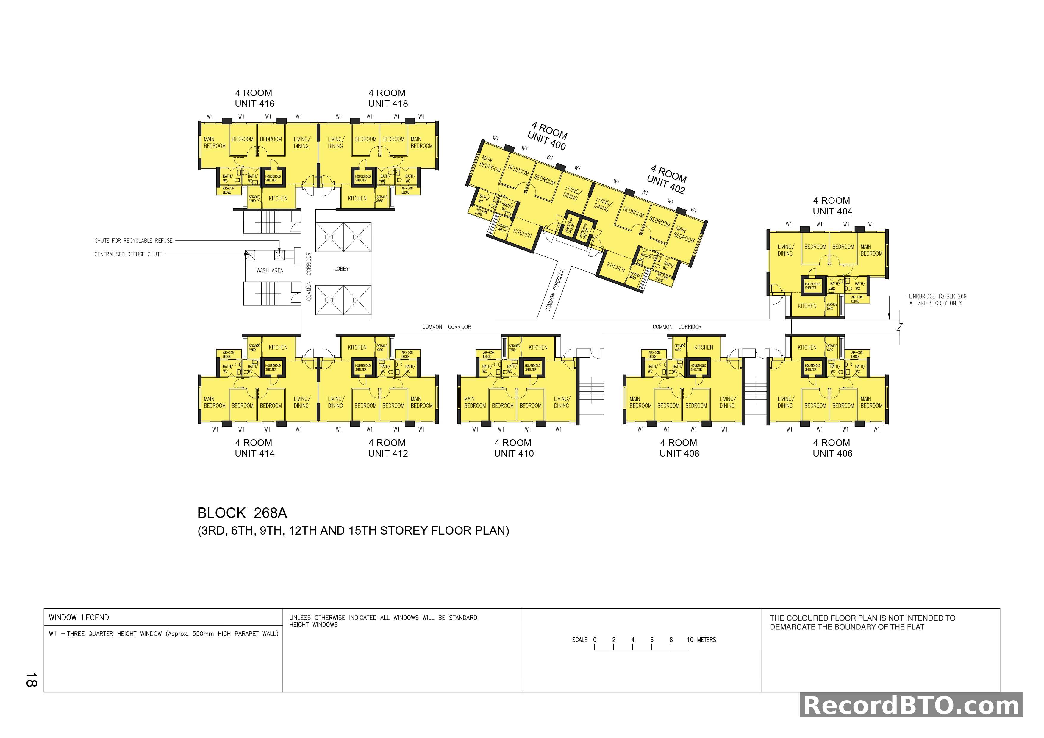 Block 268A: 3rd, 6th, 9th, 12th, 15th Storey Floor Plans