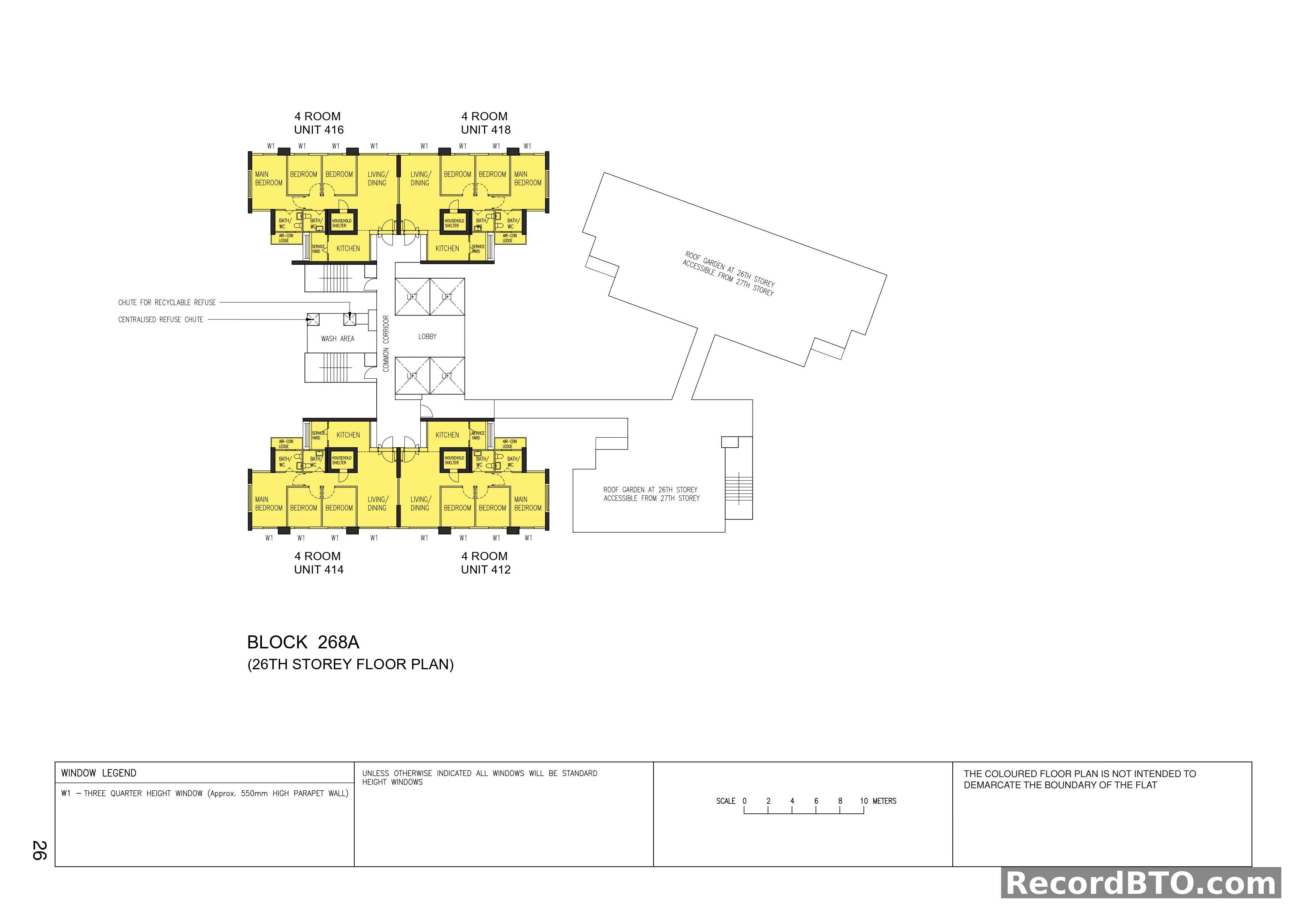 Block 268A: 26th Storey Floor Plan with 4-Room Units