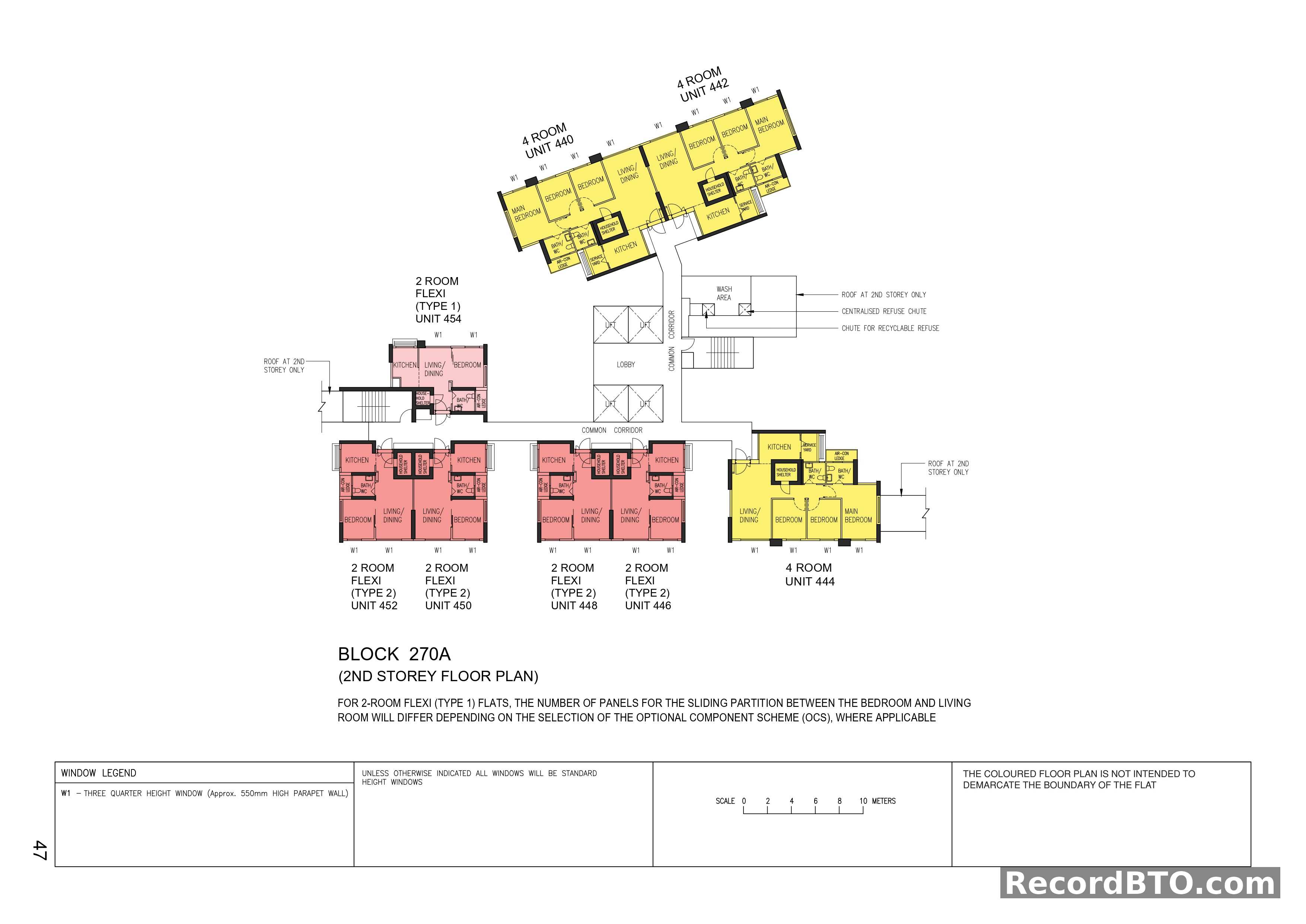 Block 270A: 2nd Storey Floor Plan, 2-Room Flexi & 4-Room Flats