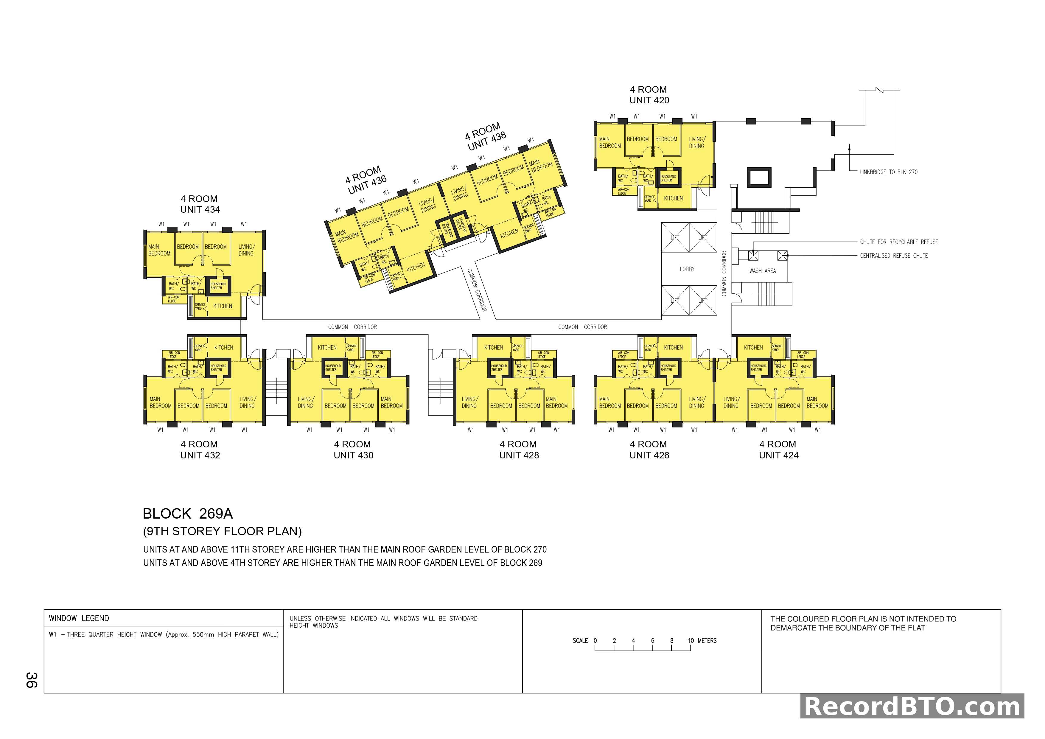 Block 269A: 9th Storey Floor Plan with 4-Room Units