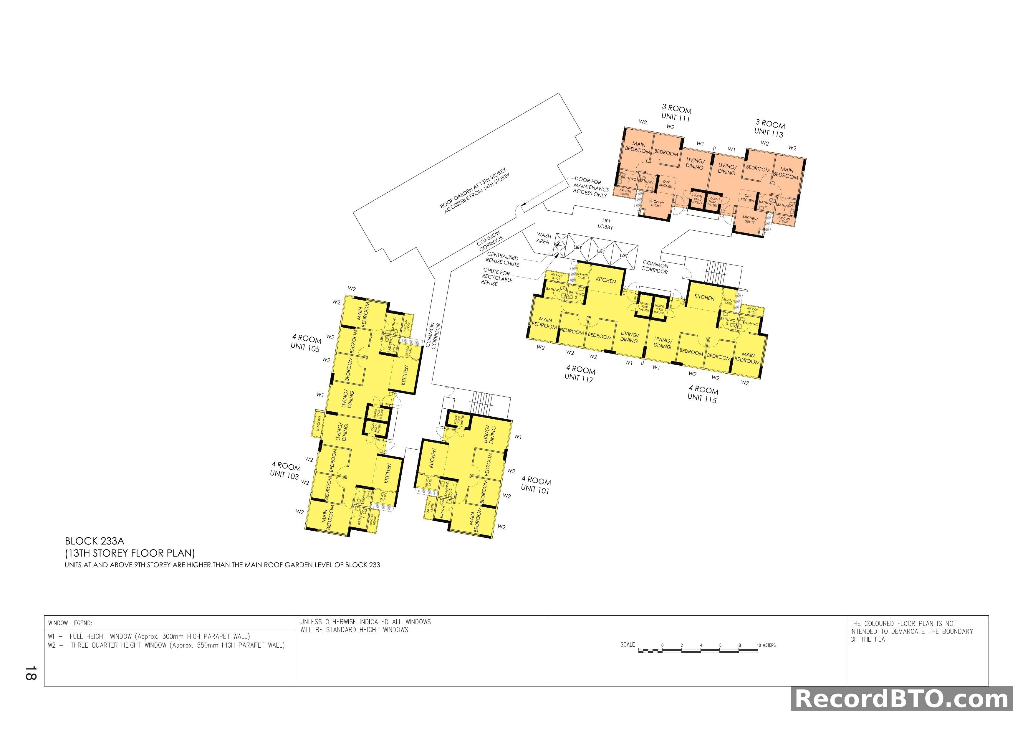 Block 233A: 13th Storey Floor Plan with Unit Layouts