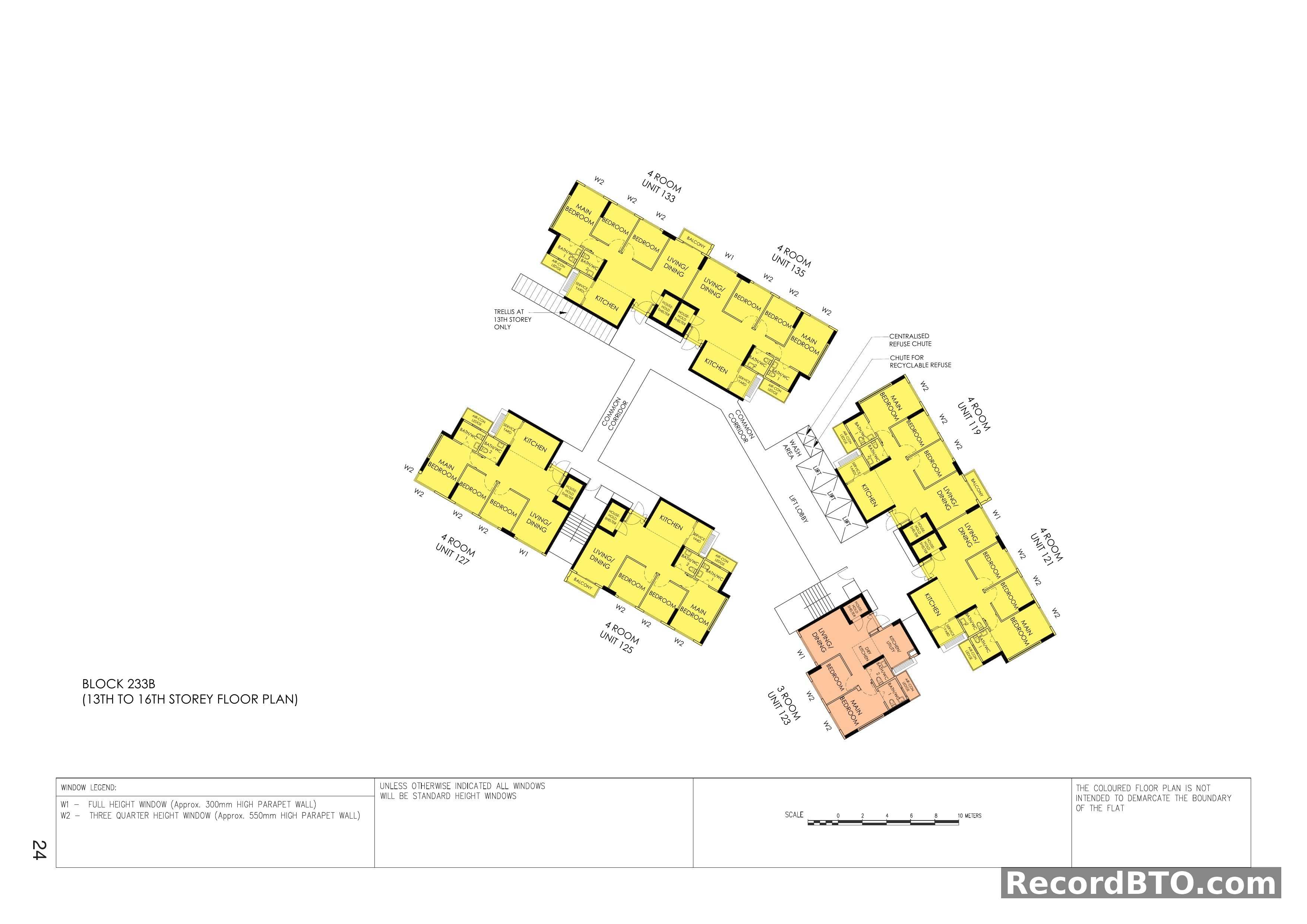 Block 233B: 13th-16th Storey Floor Plan