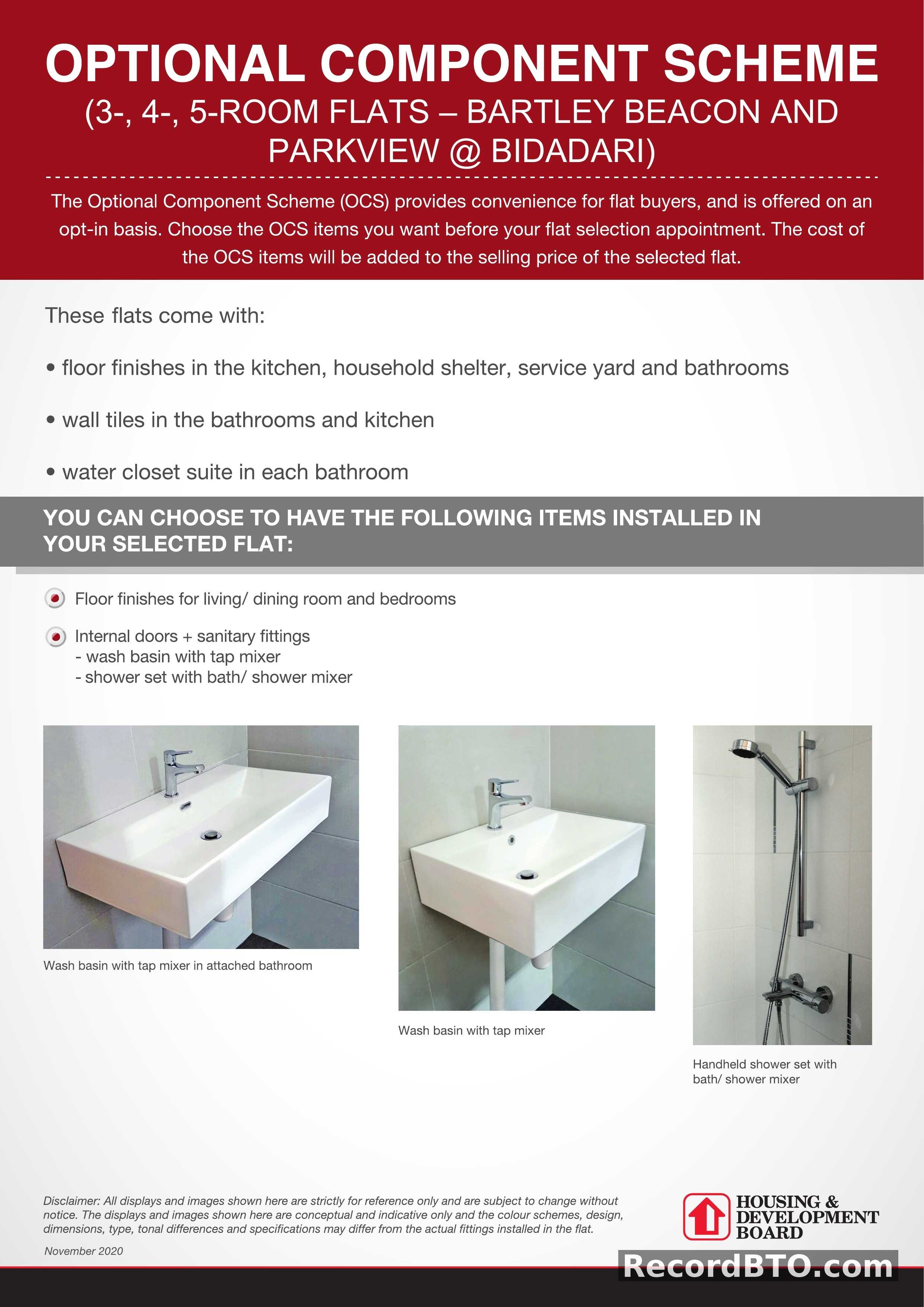 Optional Component Scheme for 3-, 4-, 5-Room Flats