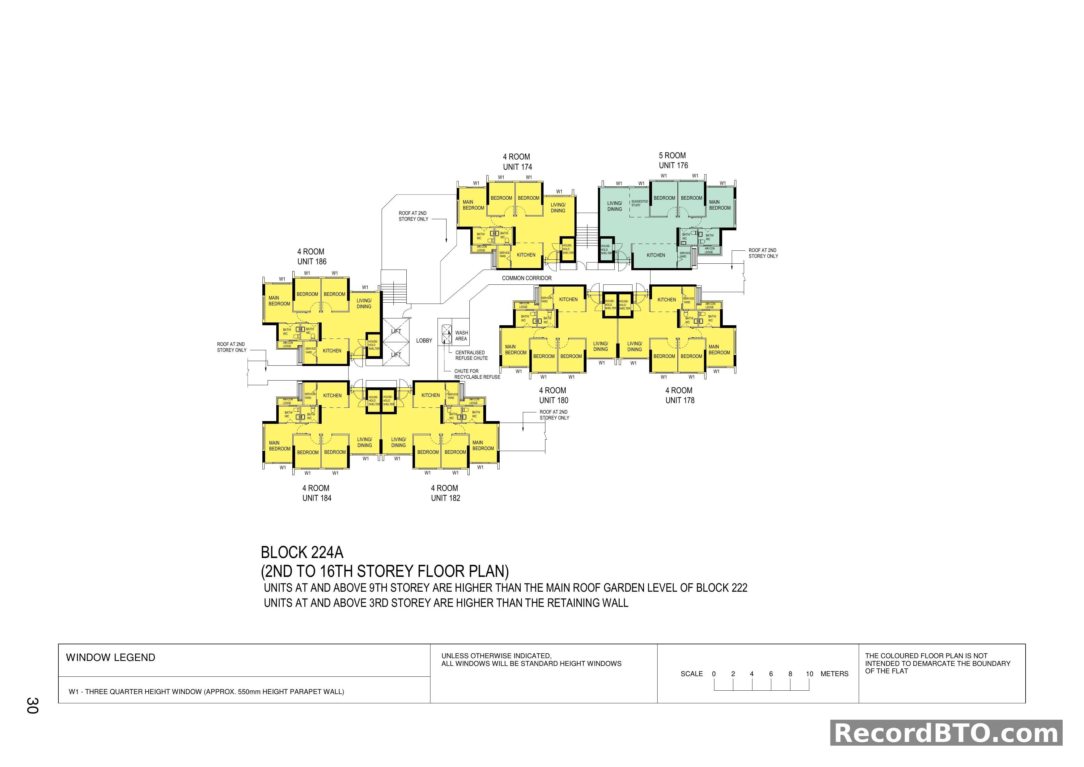 Block 224A: 2nd-16th Storey Floor Plan